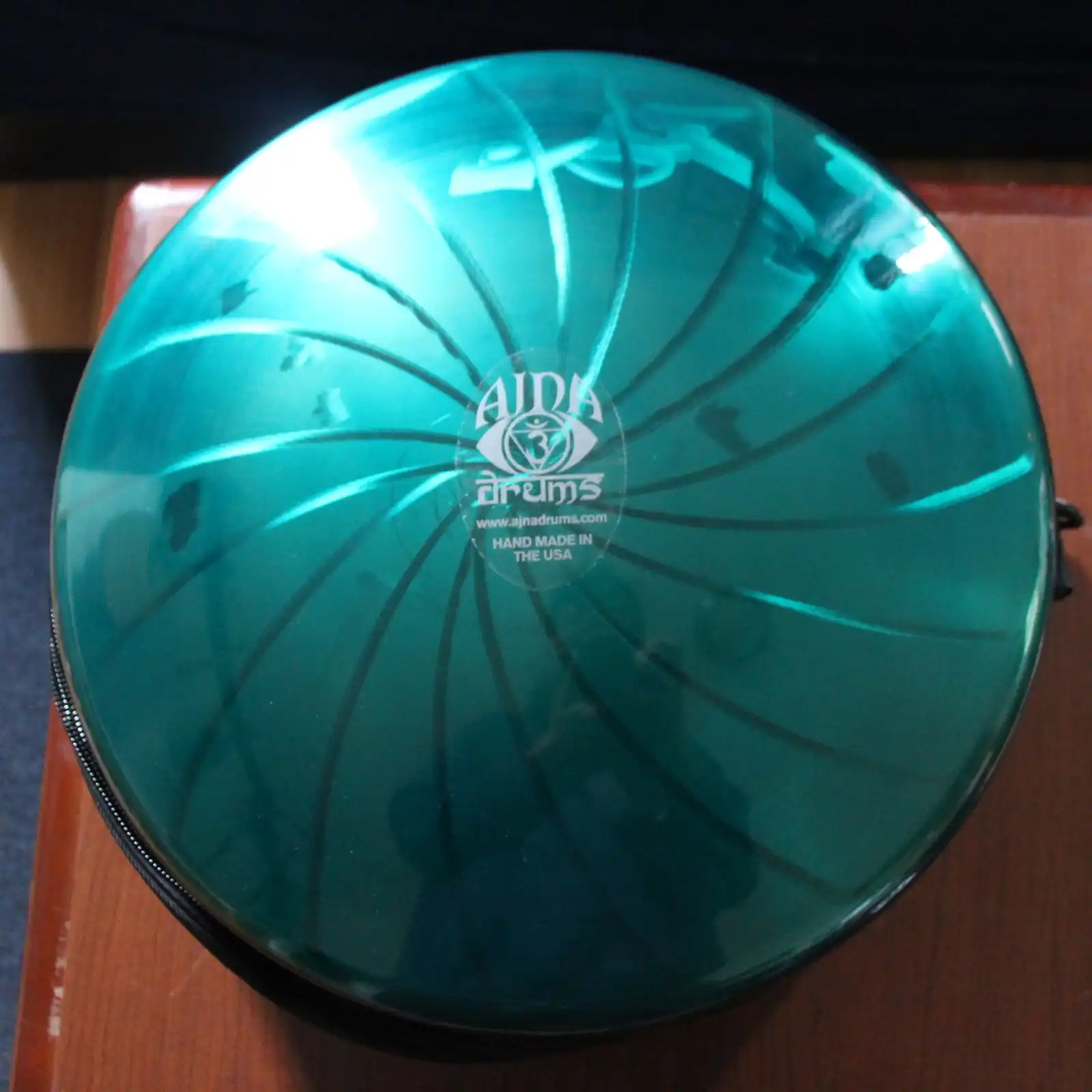 Thumbnail: Ajna 16" 12 Tone Steel Tongue Drum Candy Teal Lemon Burst F Lydian