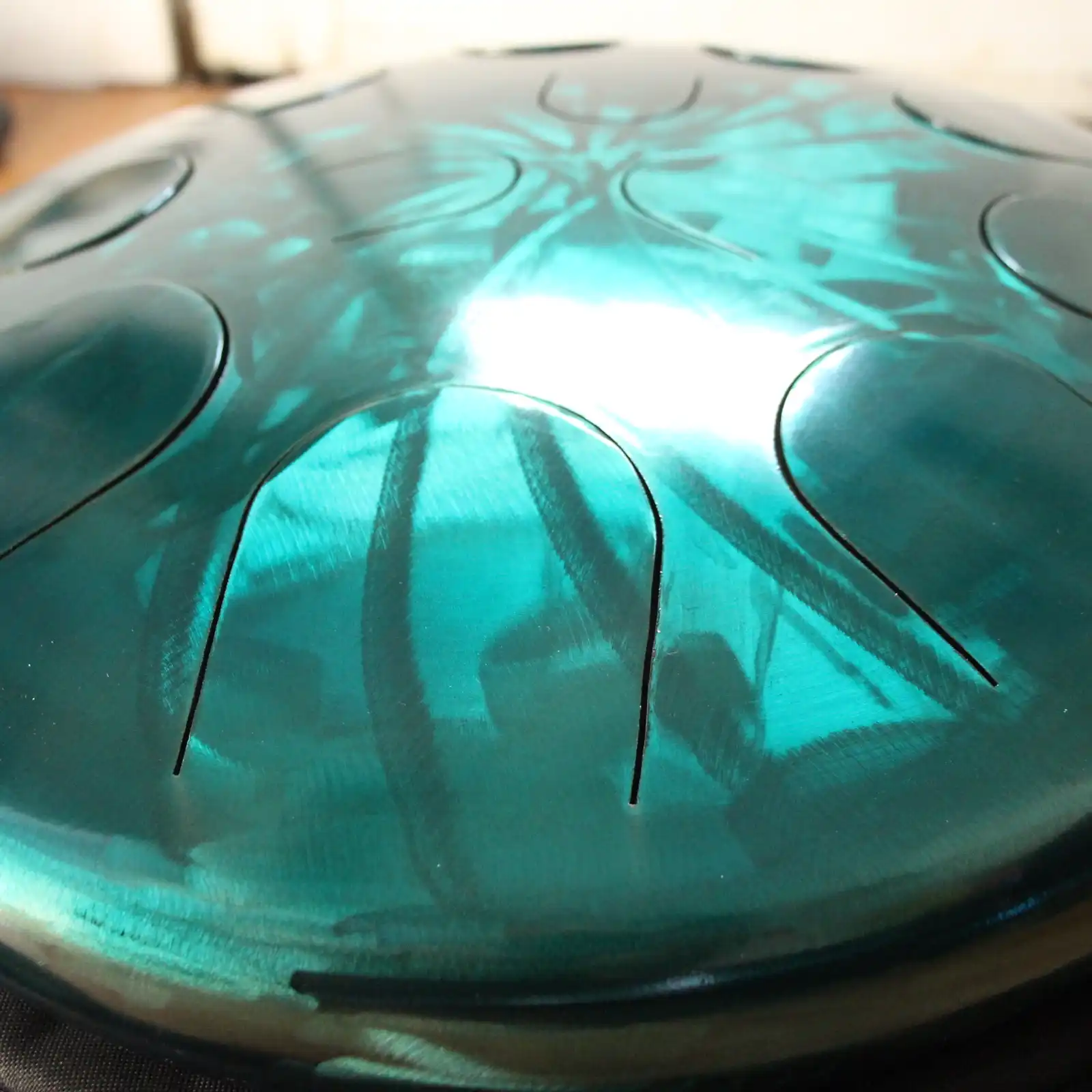 Thumbnail: Ajna 16" 12 Tone Steel Tongue Drum Candy Teal F Lydian