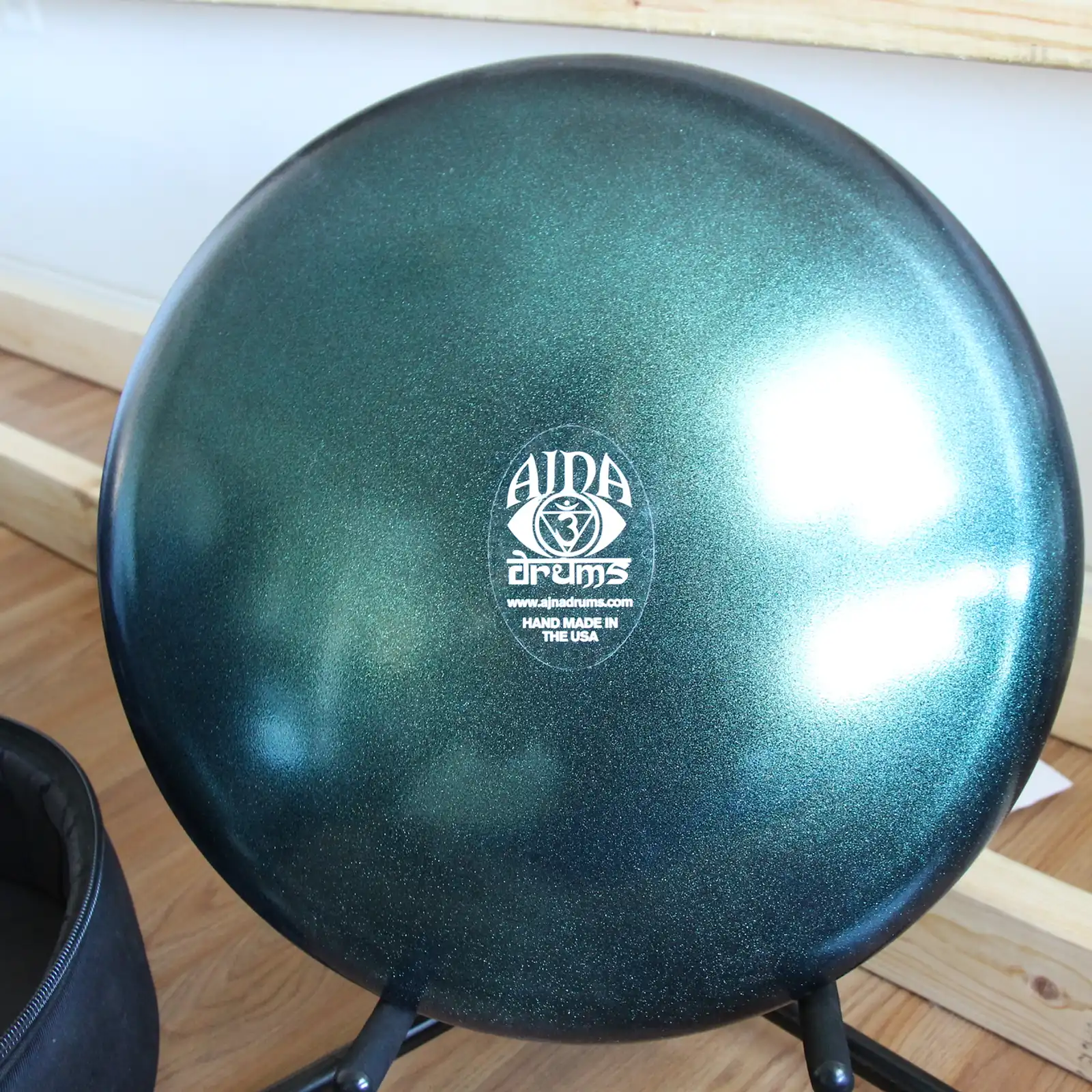 Thumbnail: 16" 11 Tone Ajna Drum Green Shimmer E Hijaz