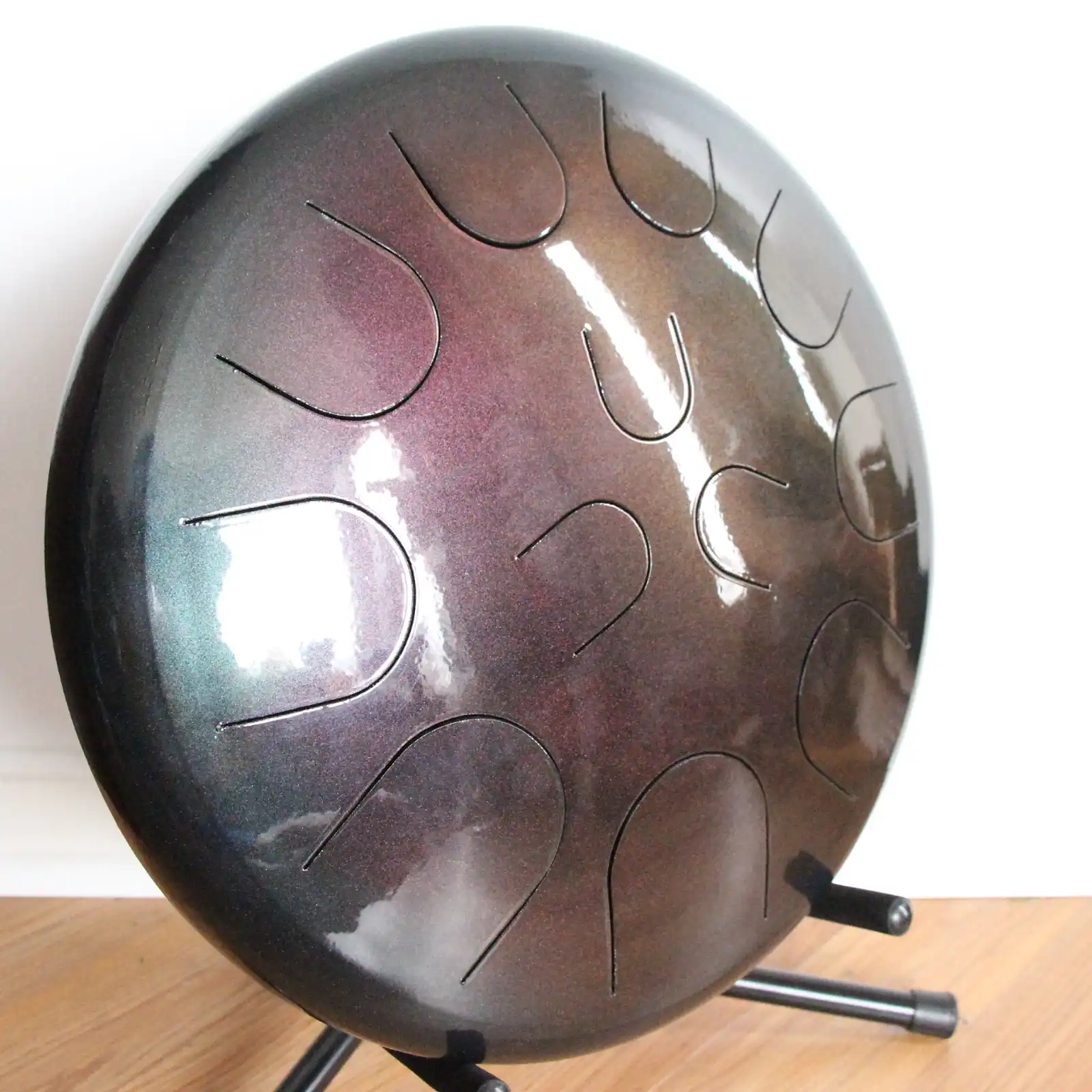 Thumbnail: 16" 12 Tone Ajna Tongue Drum Purple/Green F Lydian