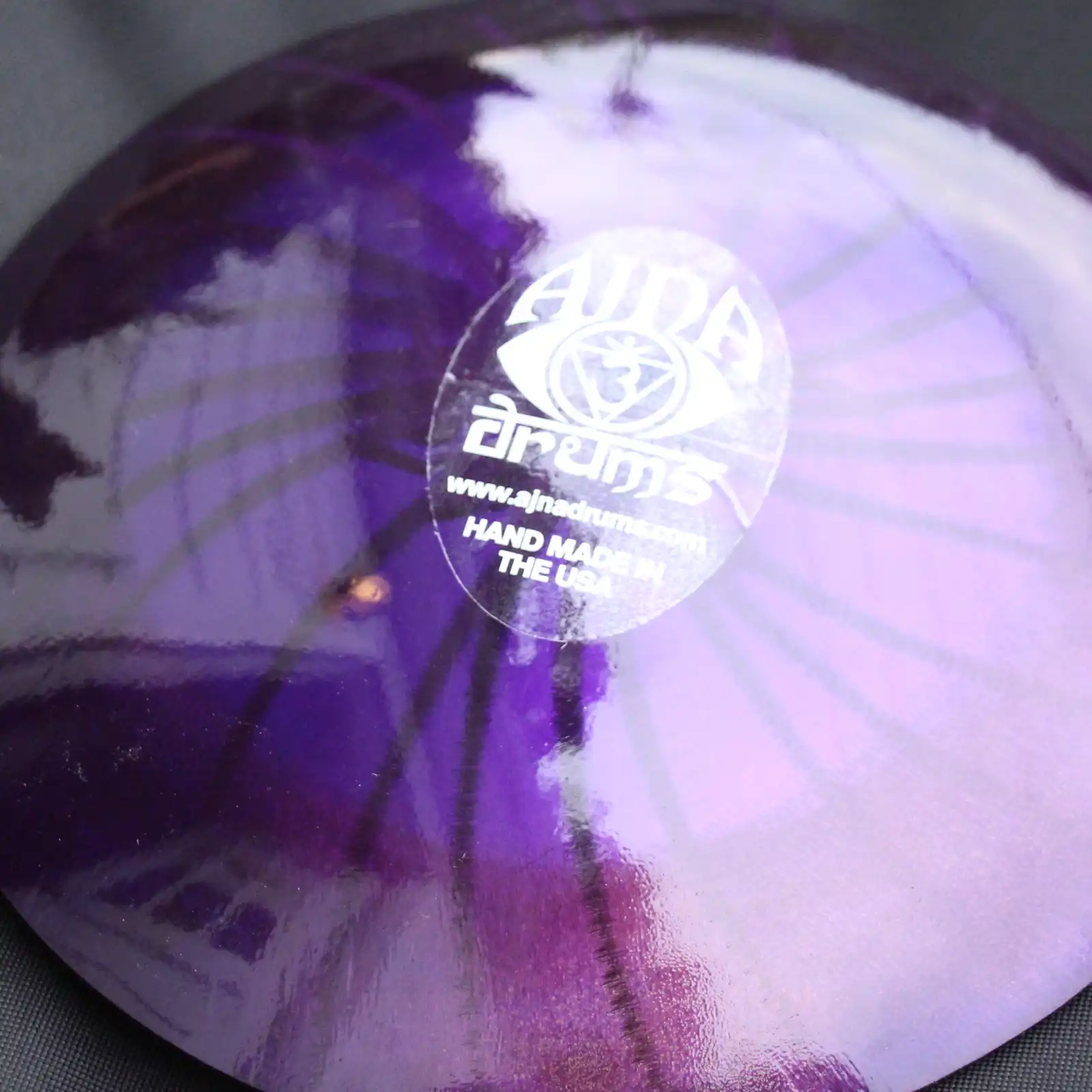 Thumbnail: 10" 7 Tone Ajna Tongue Drum Amethyst/Gold Burst - Pentatonic