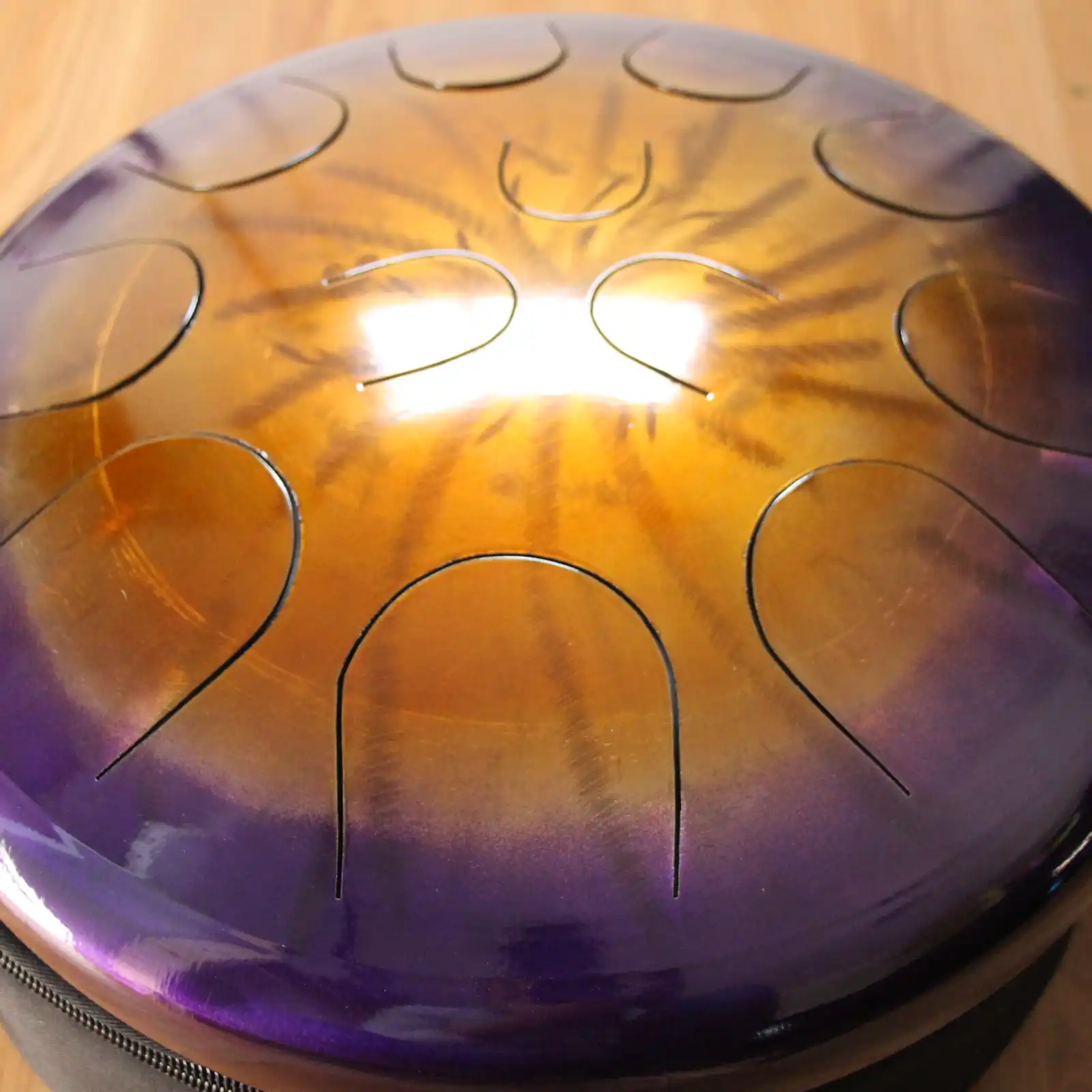 Thumbnail: Ajna 16" 12 Tone Steel Tongue Drum Amethyst Gold Burst F Lydian