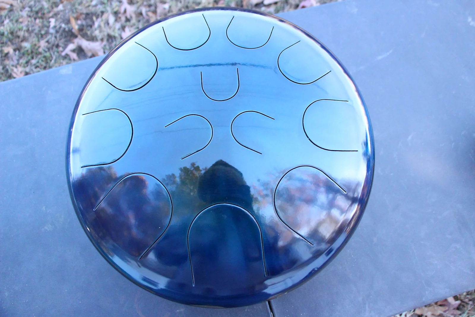 Ajna 16" 12 Tone Steel Tongue Drum Candy Blue F Lydian