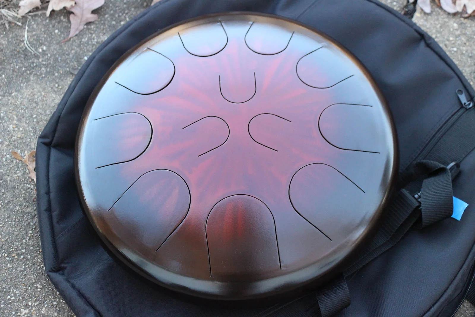 Ajna 16" 12 Tone Steel Tongue Drum Black Ruby Burst F Lydian