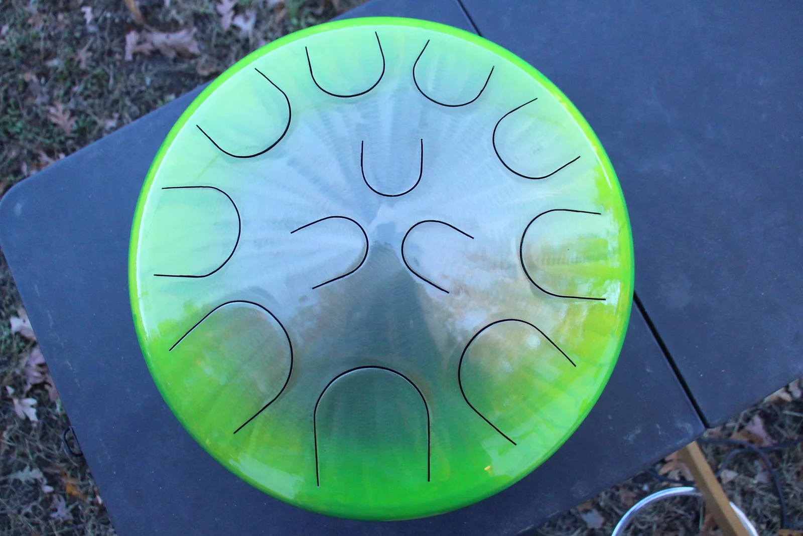 Ajna 16" 12 Tone Steel Tongue Drum Candy Lemon Clear Burst E Hijaz