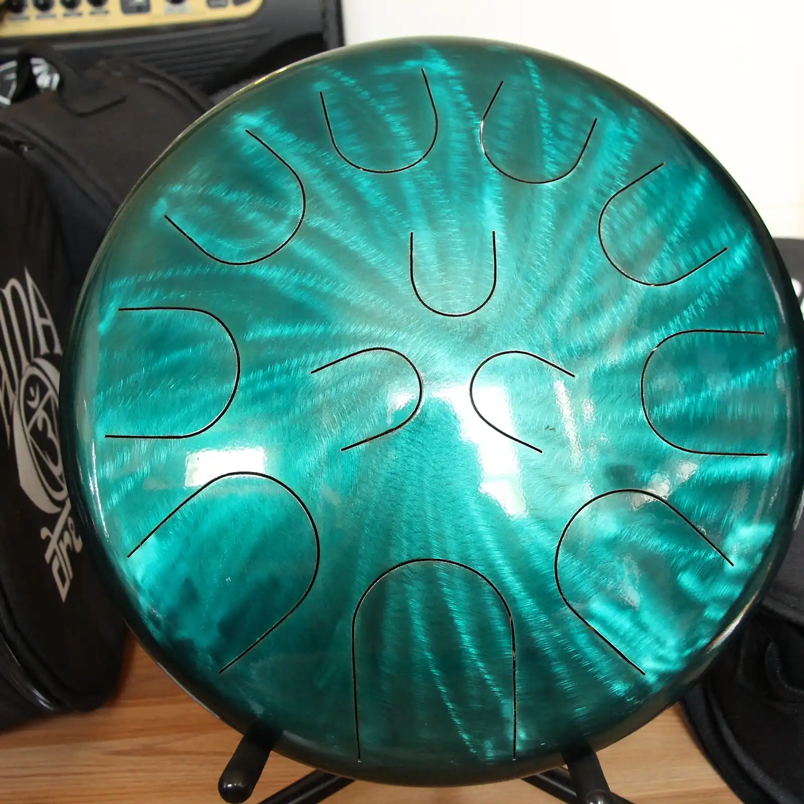 Thumbnail: 16" 23 Tone Ajna Tongue Drum Aqua Halo Major/Phryg