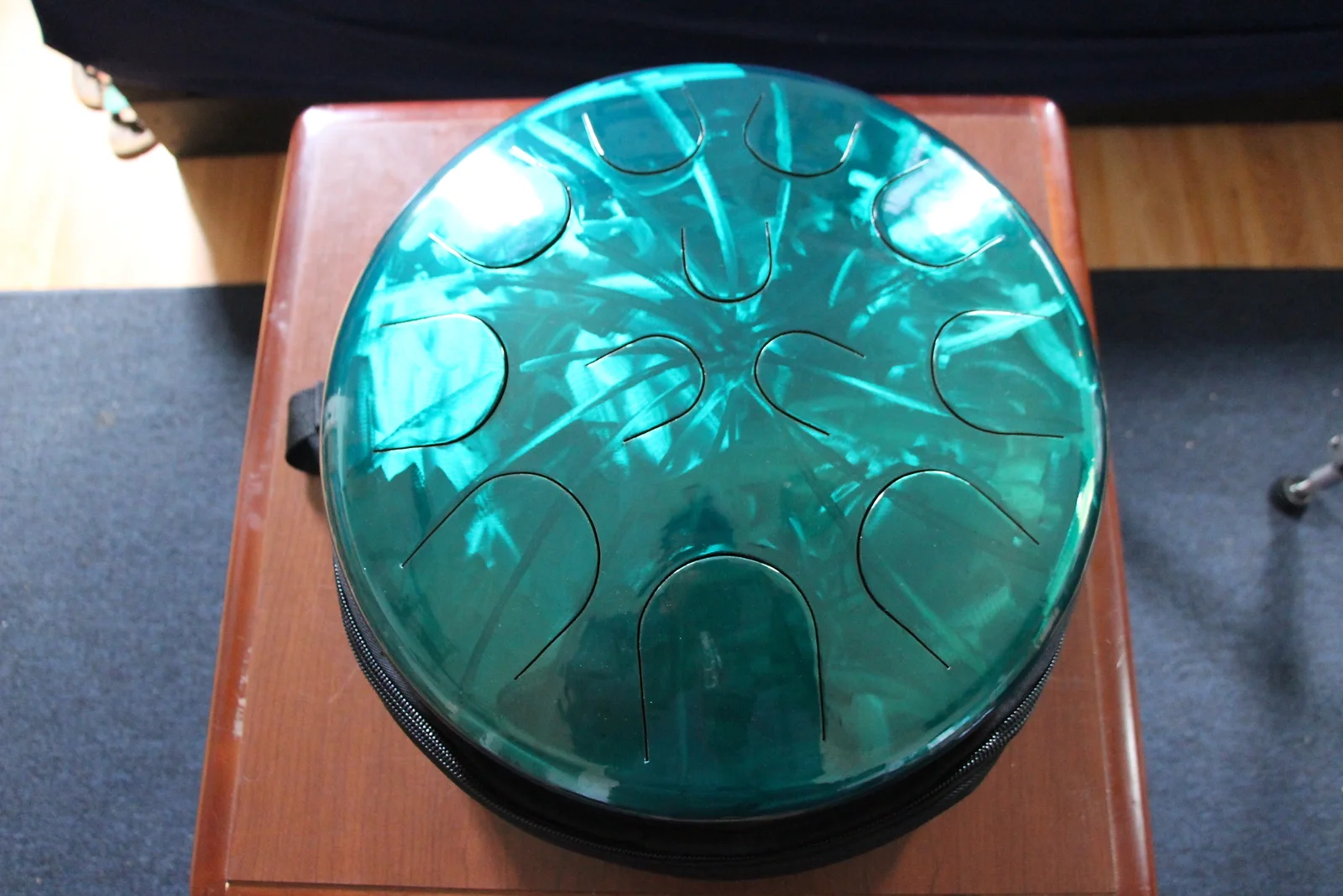 Ajna 16" 12 Tone Steel Tongue Drum Candy Teal F Lydian