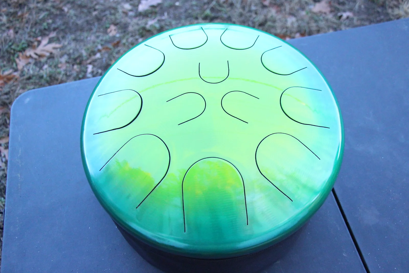 Ajna 16" 12 Tone Steel Tongue Drum Candy Lemon Lime E Hijaz