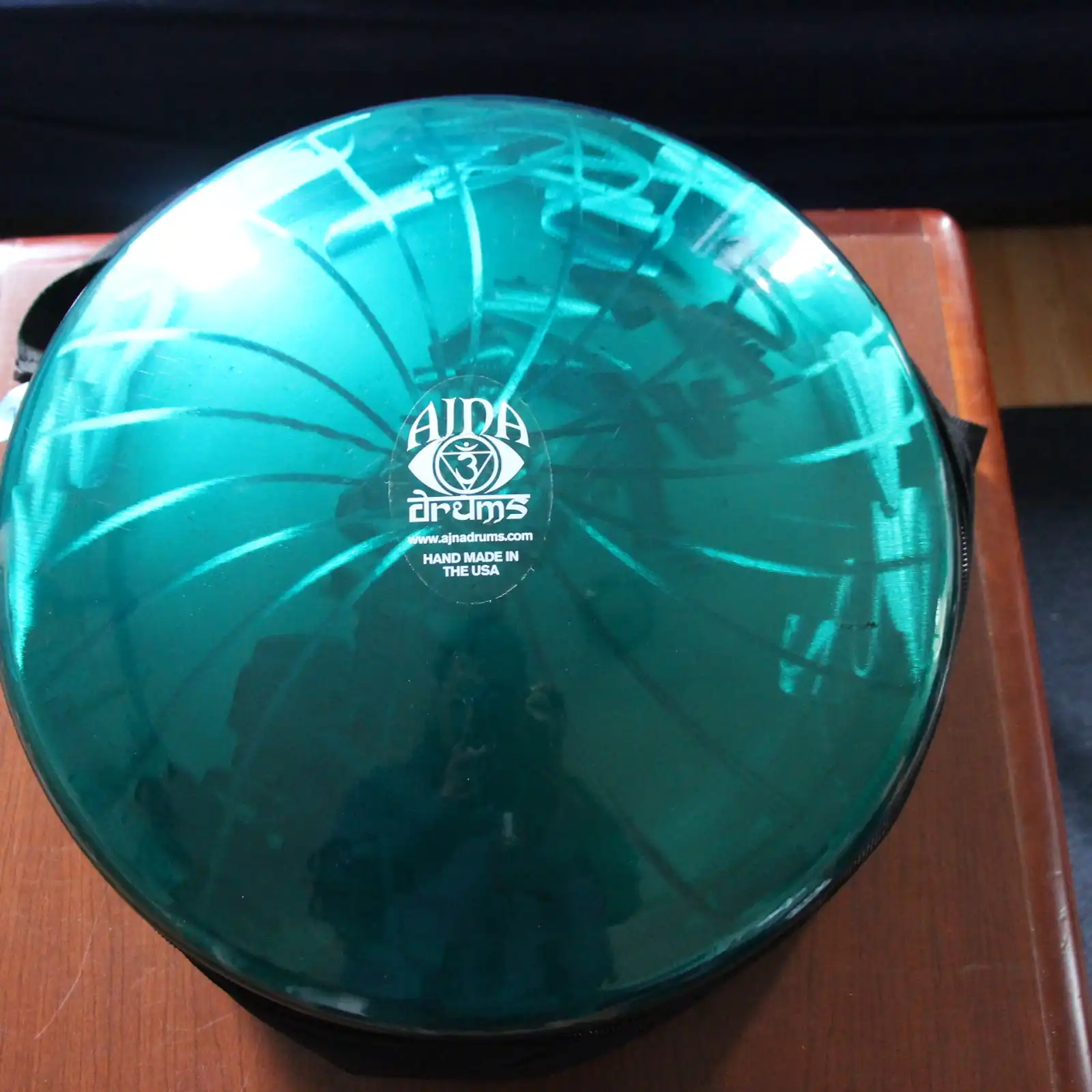 Thumbnail: Ajna 16" 12 Tone Steel Tongue Drum Candy Teal Lemon Burst F Lydian