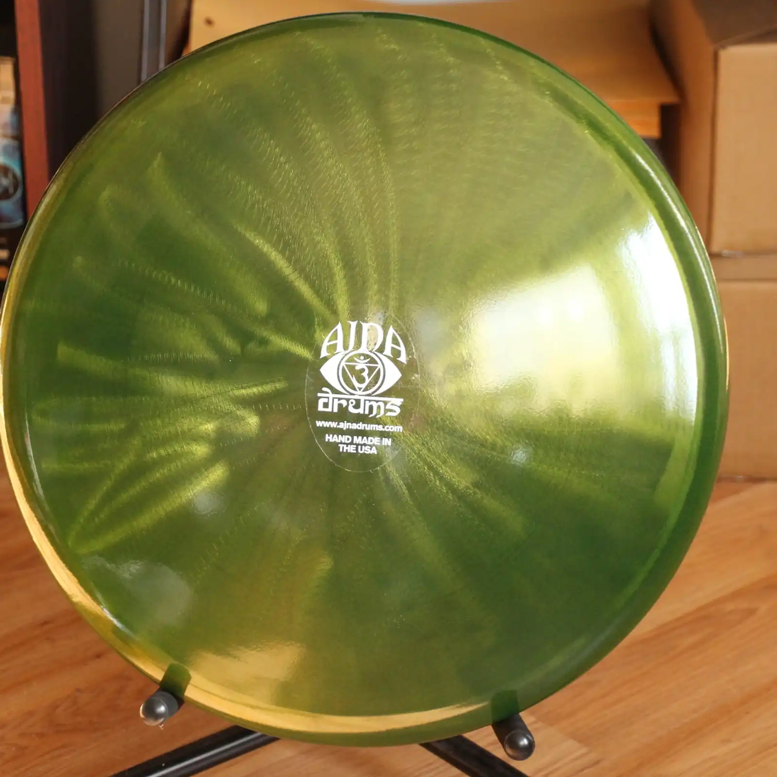 Thumbnail: 16" 12 Tone Ajna Tongue Drum Lemon/Lime E Phrygian