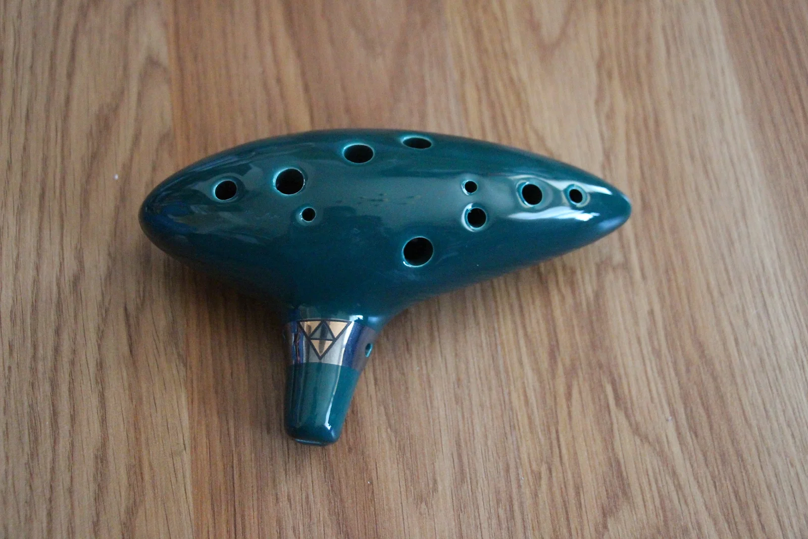 12 Hole Ceramic Ocarina, Dark Green Zelda OoT
