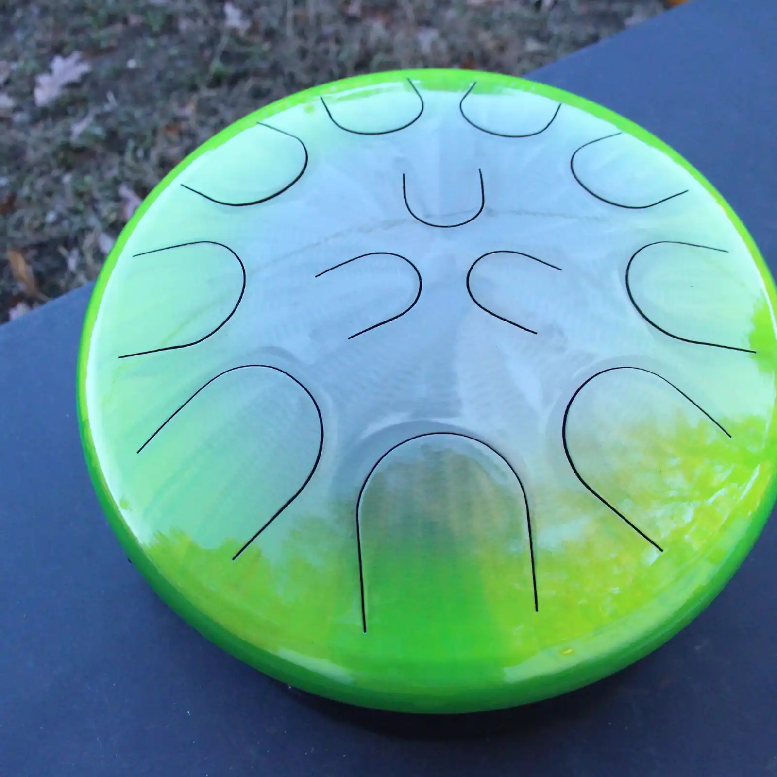 Thumbnail: Ajna 16" 12 Tone Steel Tongue Drum Candy Lemon Clear Burst E Hijaz