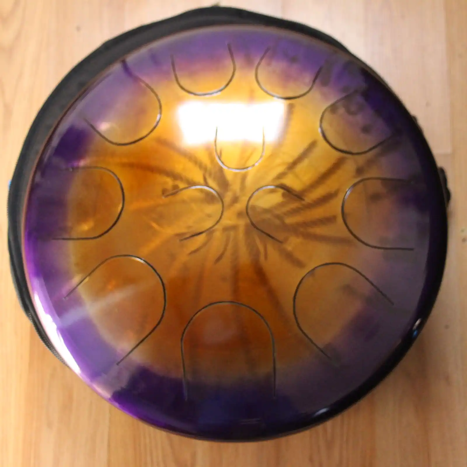 Thumbnail: Ajna 16" 12 Tone Steel Tongue Drum Amethyst Gold Burst F Lydian