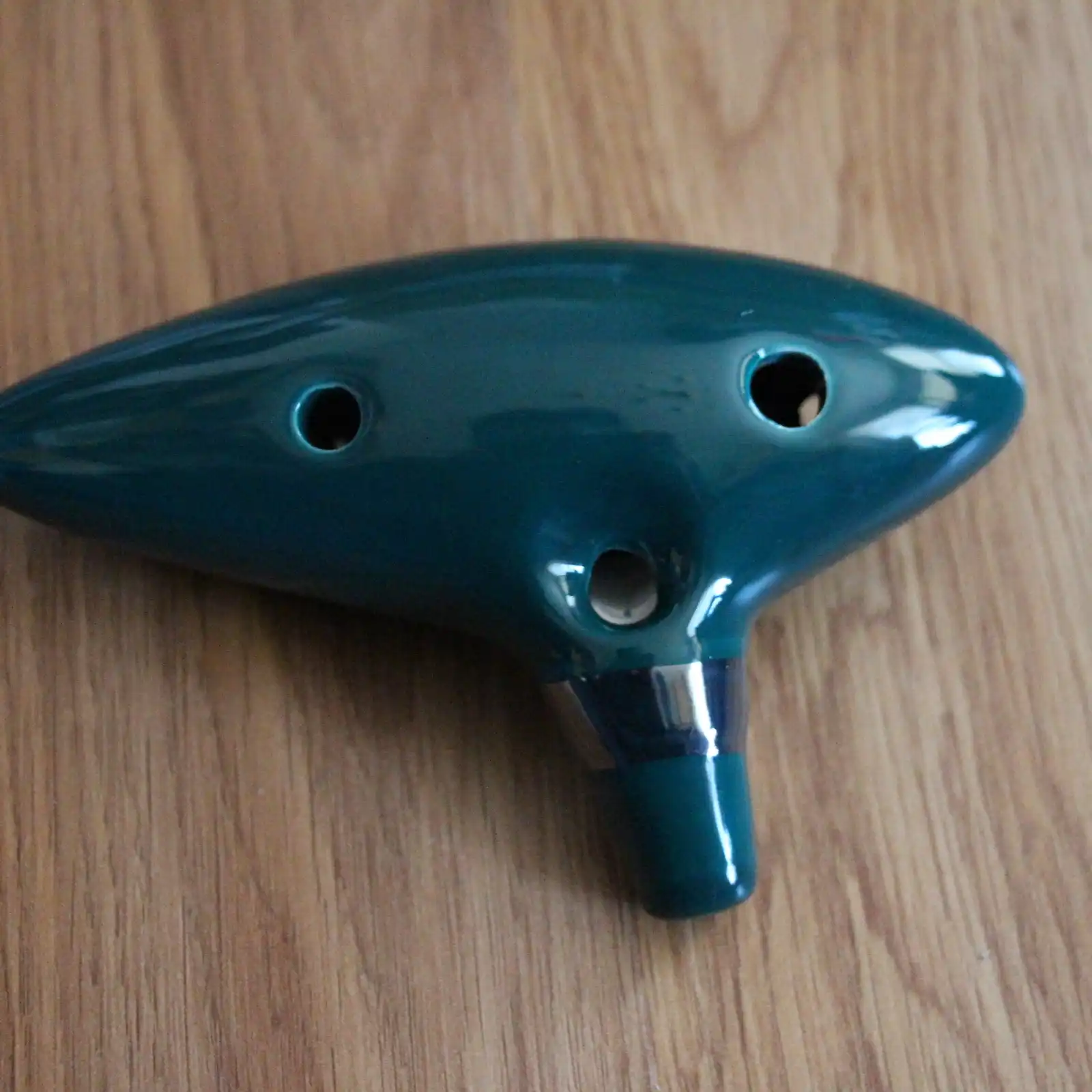 Thumbnail: 12 Hole Ceramic Ocarina, Dark Green Zelda OoT