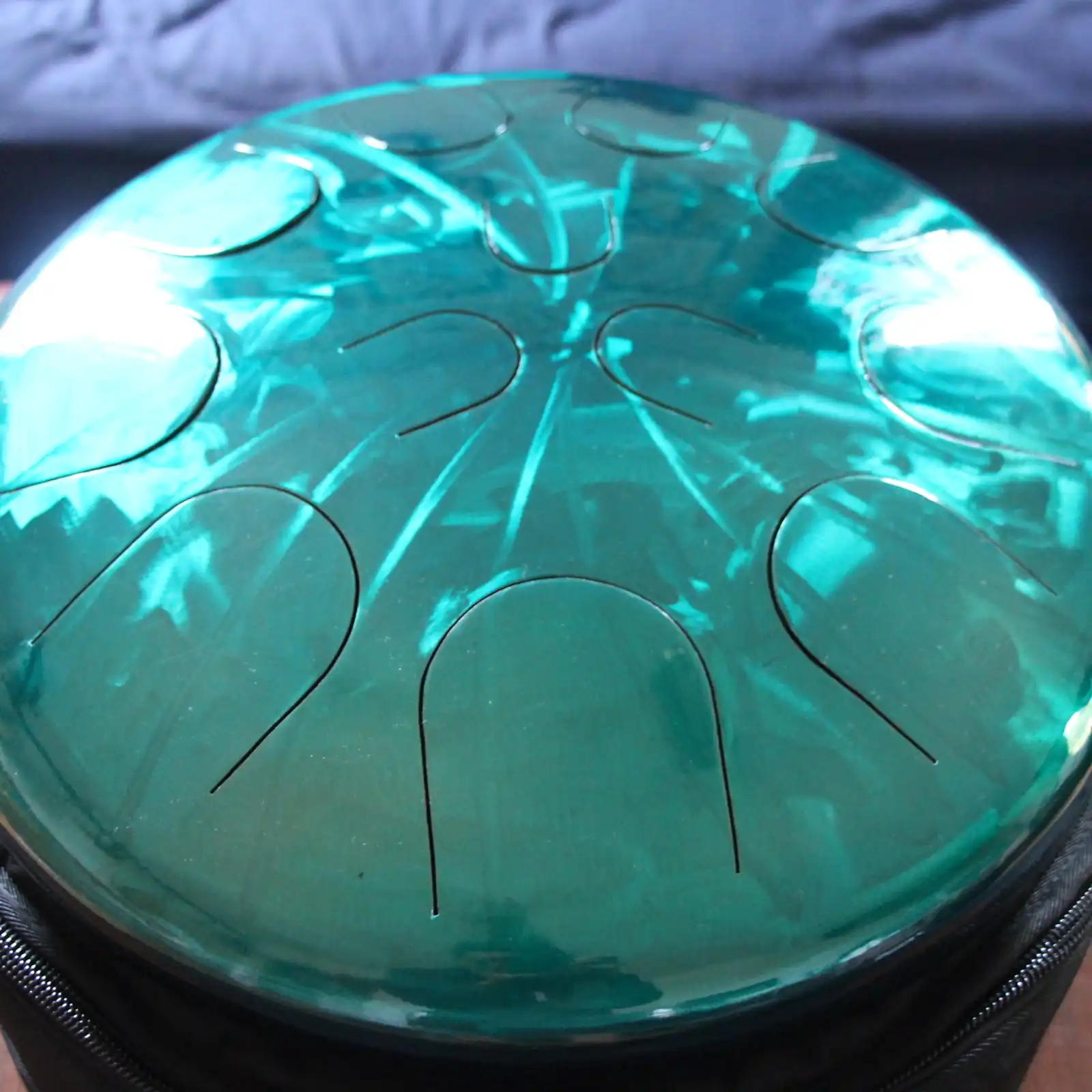 Thumbnail: Ajna 16" 12 Tone Steel Tongue Drum Candy Teal F Lydian