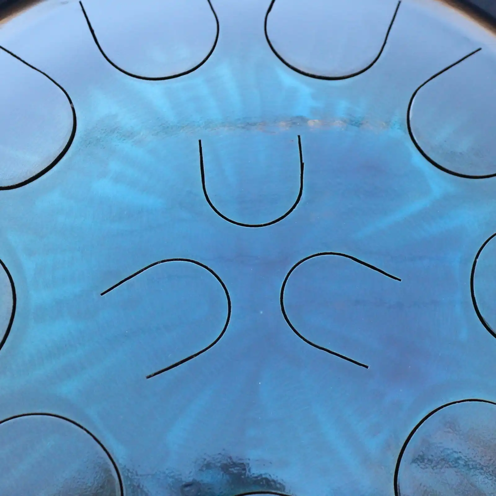 Thumbnail: Ajna 16" 12 Tone Steel Tongue Drum Black Sapphire Burst F Lydian