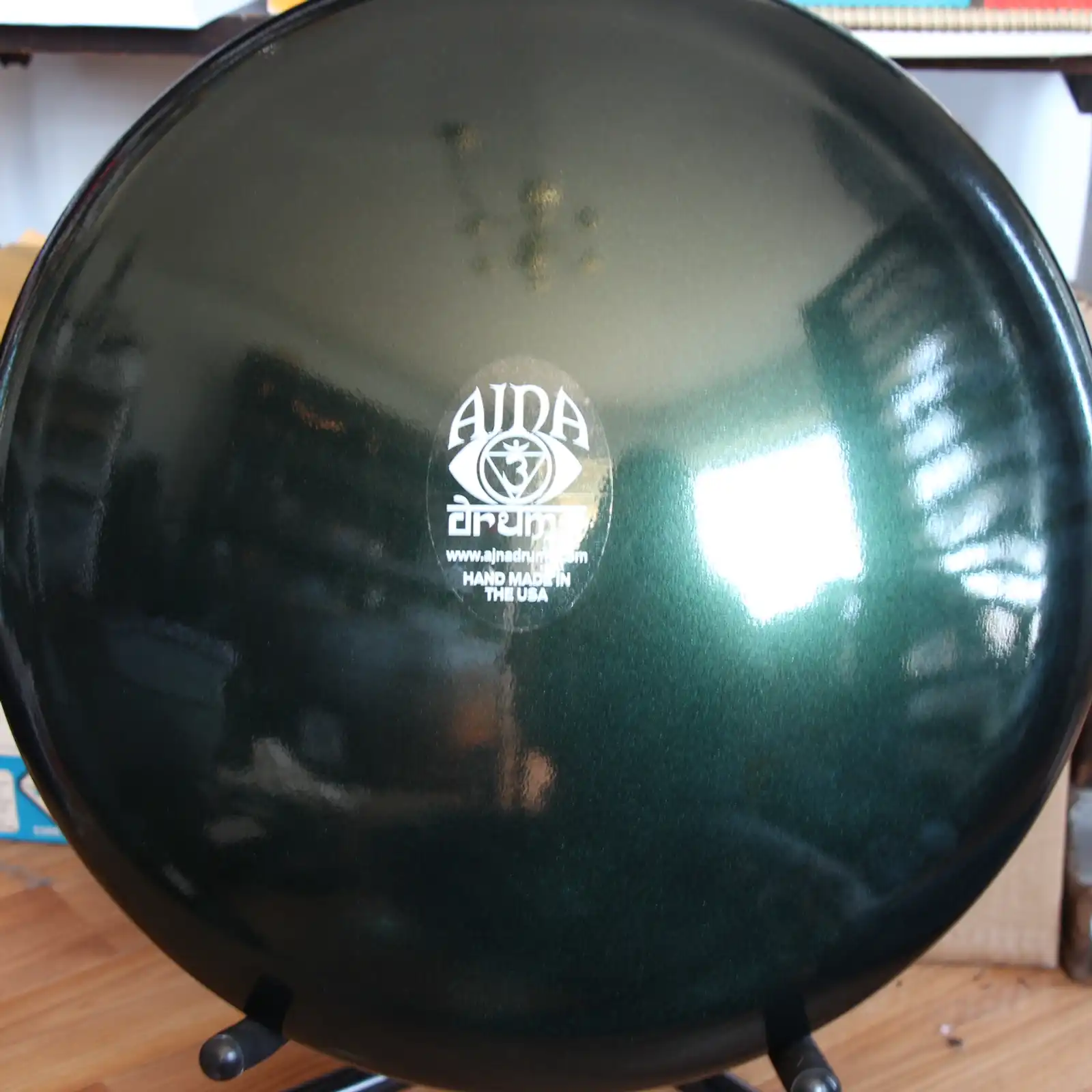 Thumbnail: 16" 12 Tone Ajna Tongue Drum Green Shimm E Phrygia