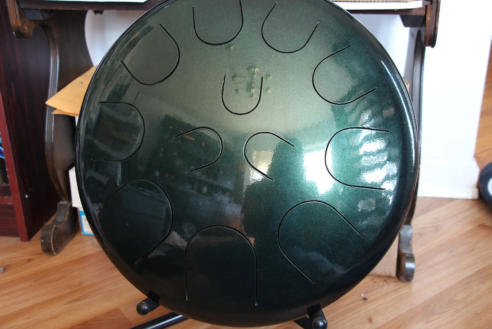 16" 12 Tone Ajna Tongue Drum Green Shimm E Phrygia
