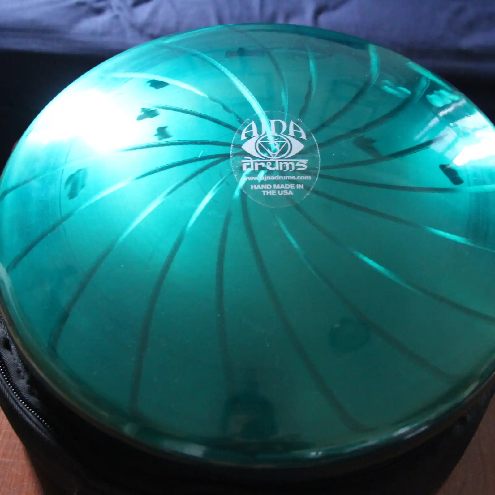 Thumbnail: Ajna 16" 12 Tone Steel Tongue Drum Candy Teal Lemon Burst F Lydian