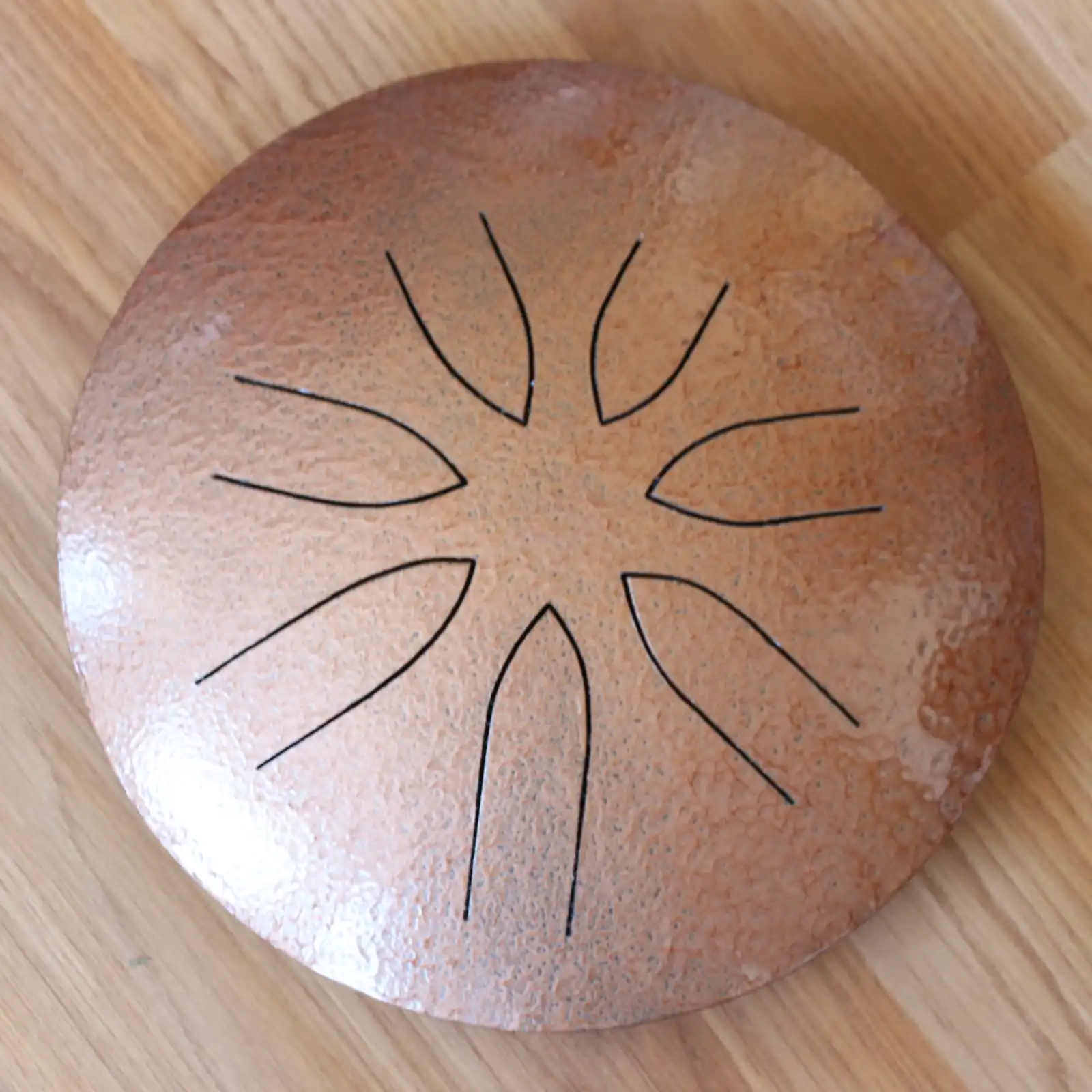 Thumbnail: 10" 7 Tone Ajna Tongue Drum Hammered Copper Pentat