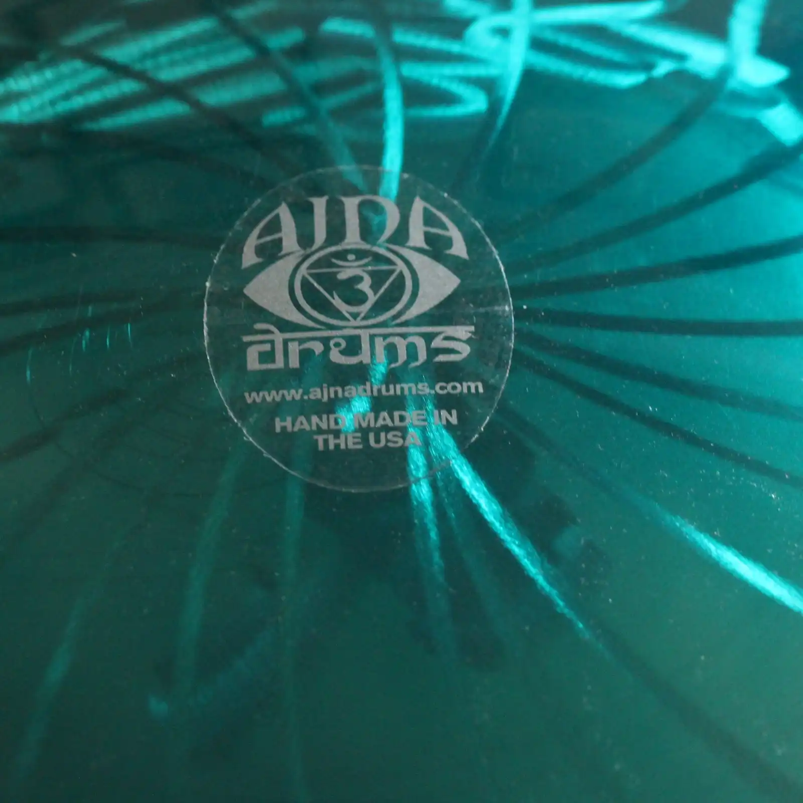 Thumbnail: Ajna 16" 12 Tone Steel Tongue Drum Candy Teal Lemon Lime Burst  F Lydian