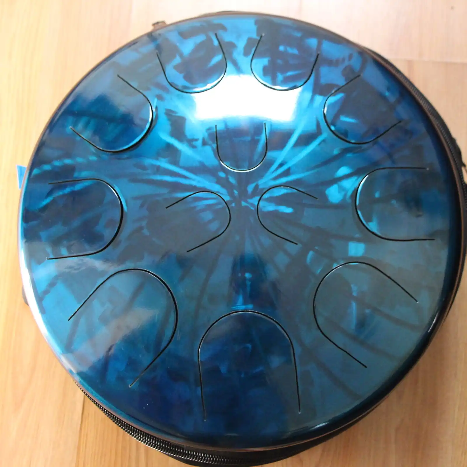 Thumbnail: Ajna 16" 12 Tone Steel Tongue Drum Sapphire Burst F Lydian