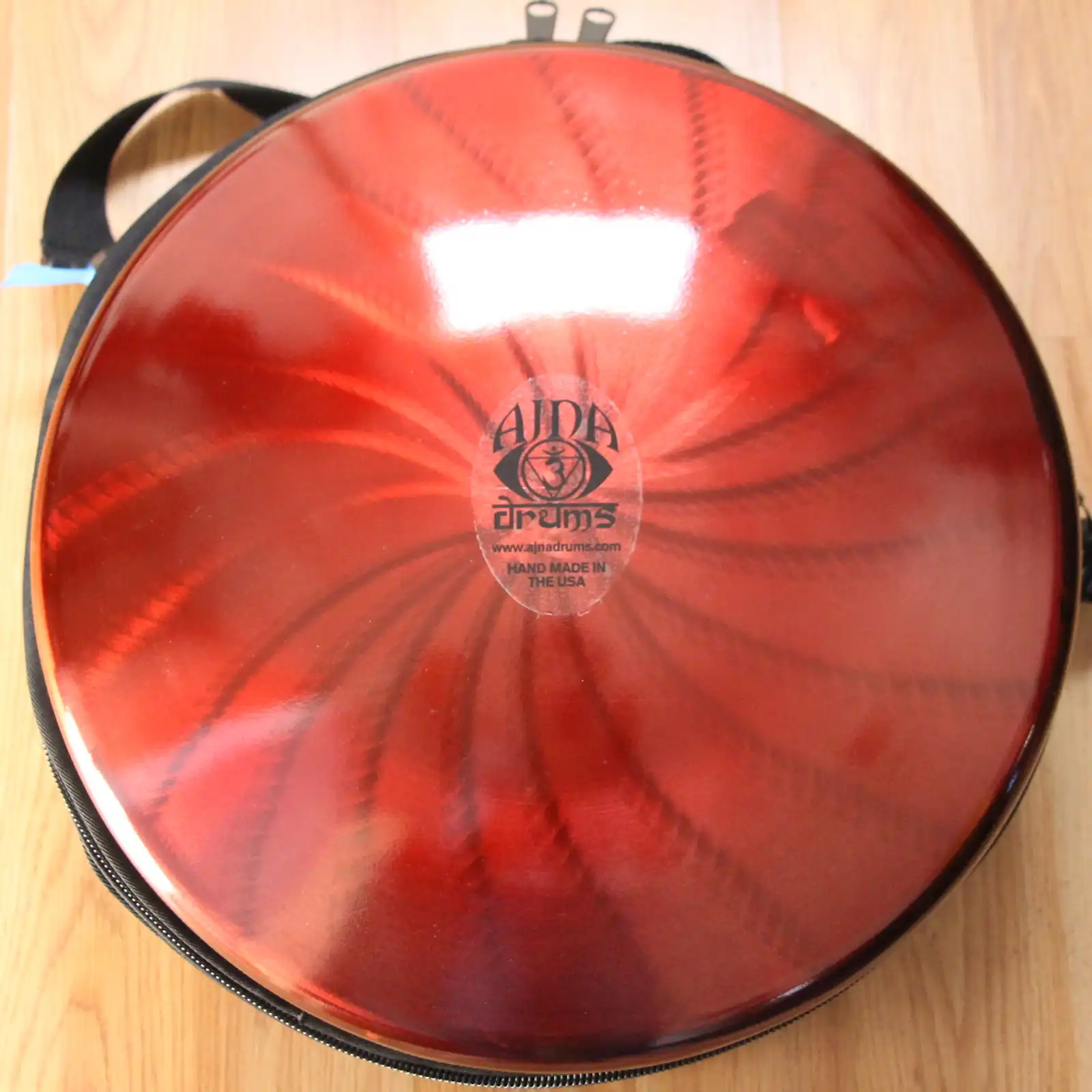 Thumbnail: Ajna 16" 12 Tone Steel Tongue Drum Candy Red/Candy Blue D Dorian