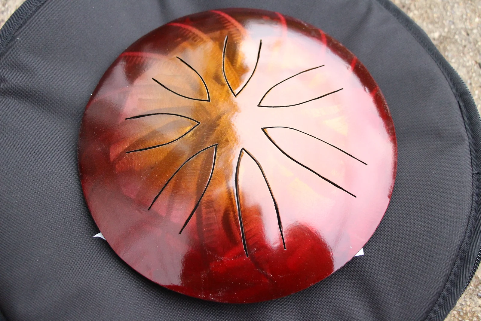 10" 7 Tone Ajna Tongue Drum Ruby/Gold Burst - Pentatonic