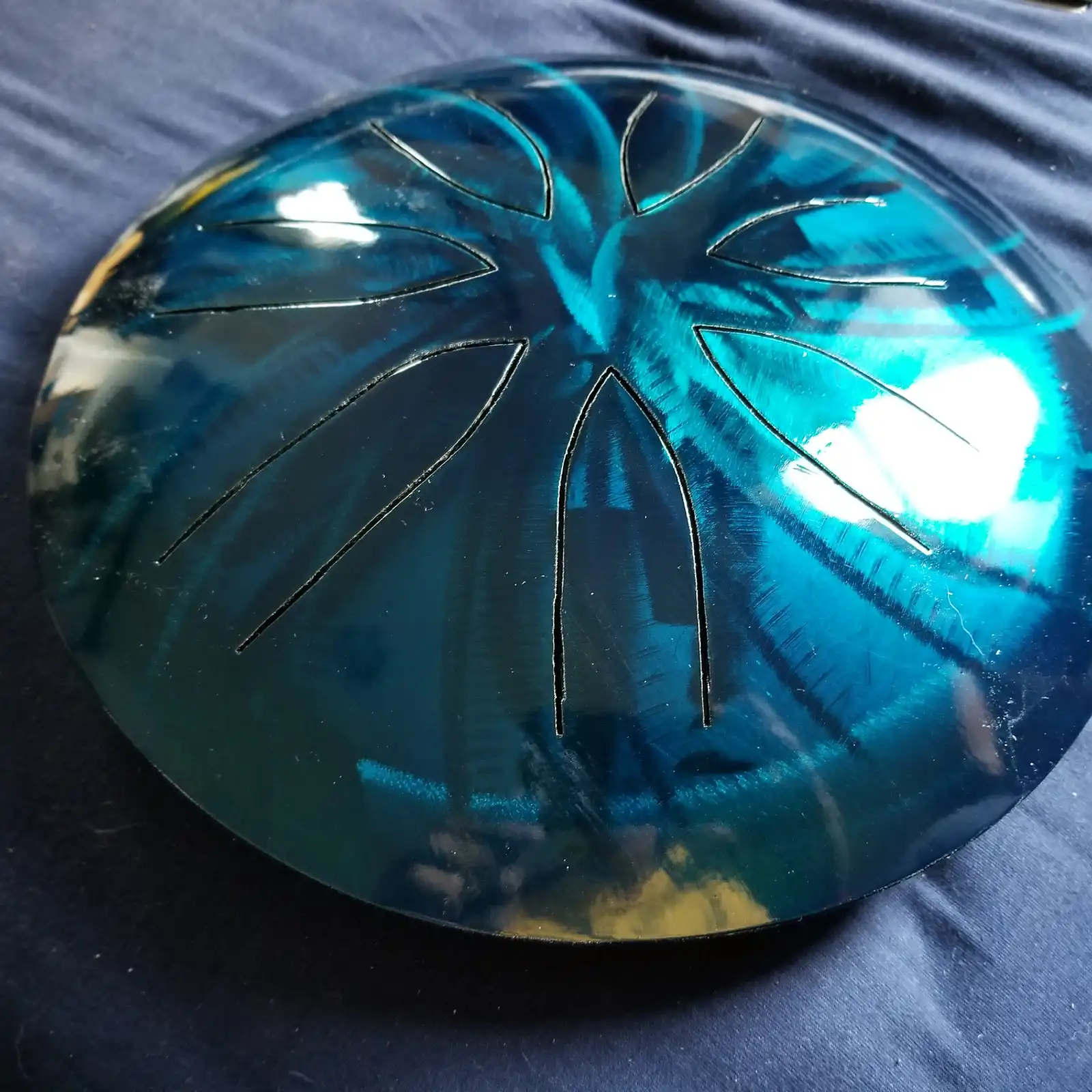 Thumbnail: 10" 14 Tone Ajna Tongue Drum Candy Blue Burst -Double Sided