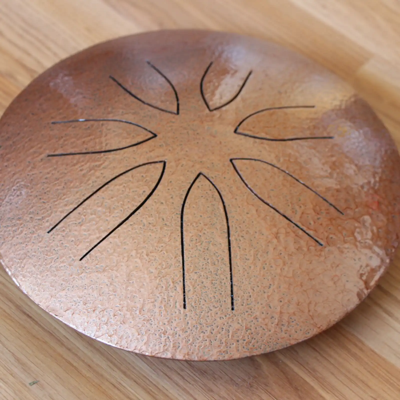 Thumbnail: 10" 7 Tone Ajna Tongue Drum Hammered Copper Pentat