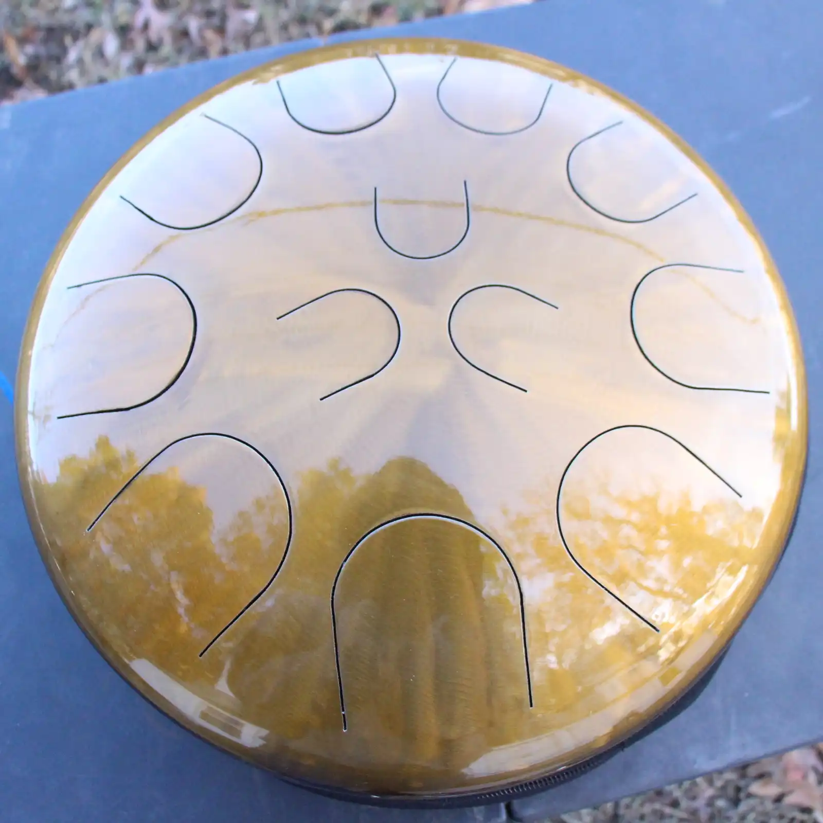Thumbnail: Ajna 16" 12 Tone Steel Tongue Drum Candy Gold F Lydian