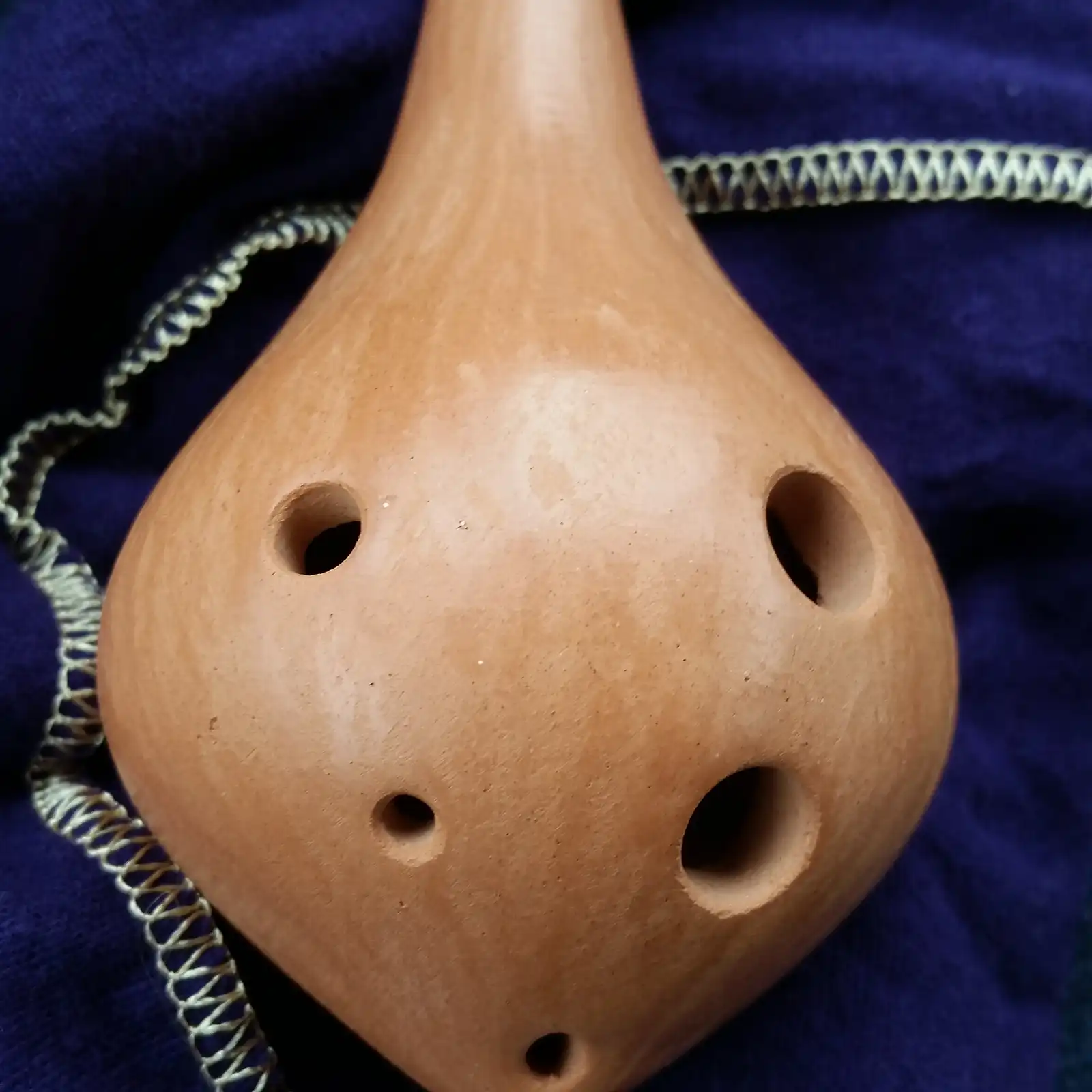 Thumbnail: 6 Hole Transverse Ceramic Ocarina Natural Finish