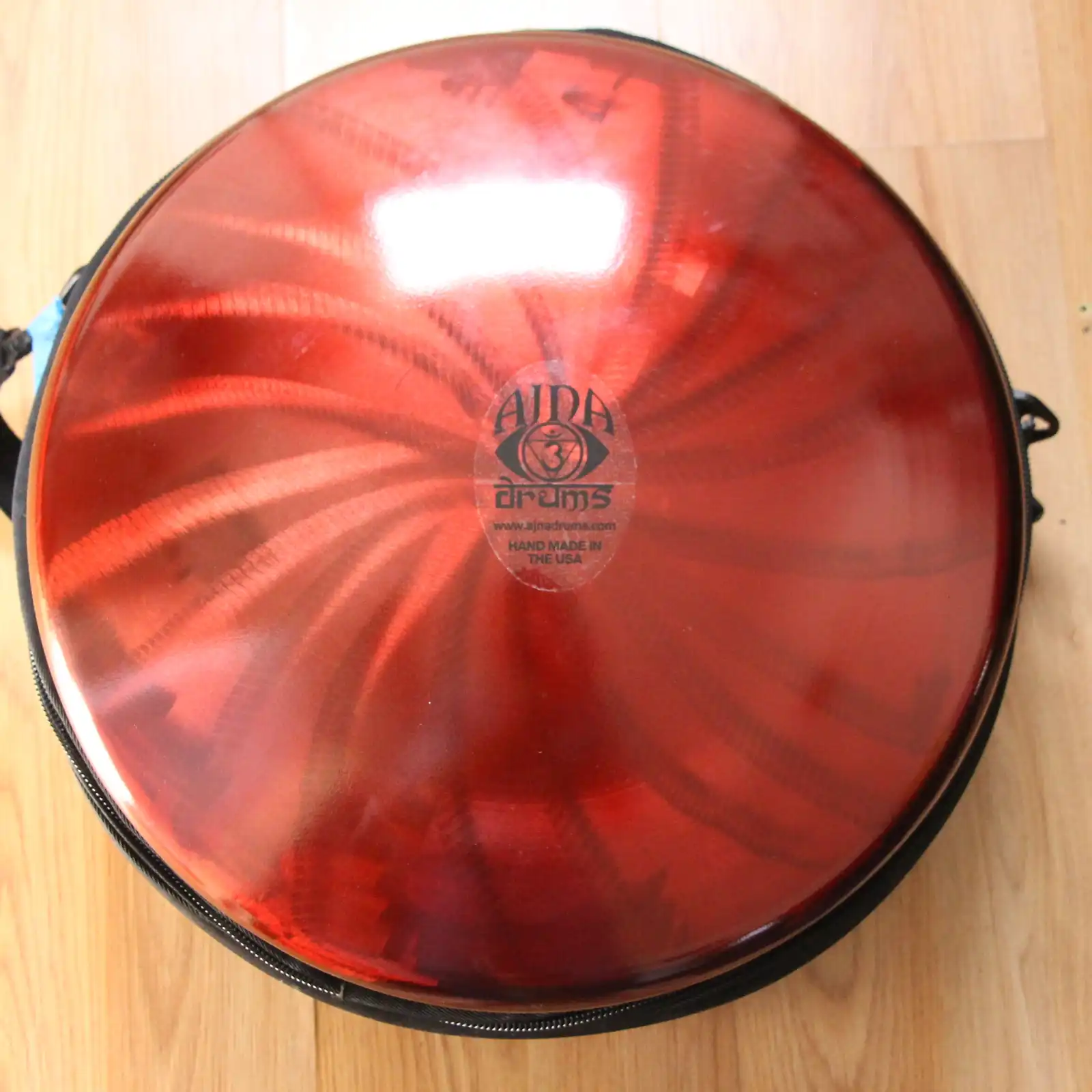 Thumbnail: Ajna 16" 12 Tone Steel Tongue Drum Candy Red/Candy Blue E Hijaz