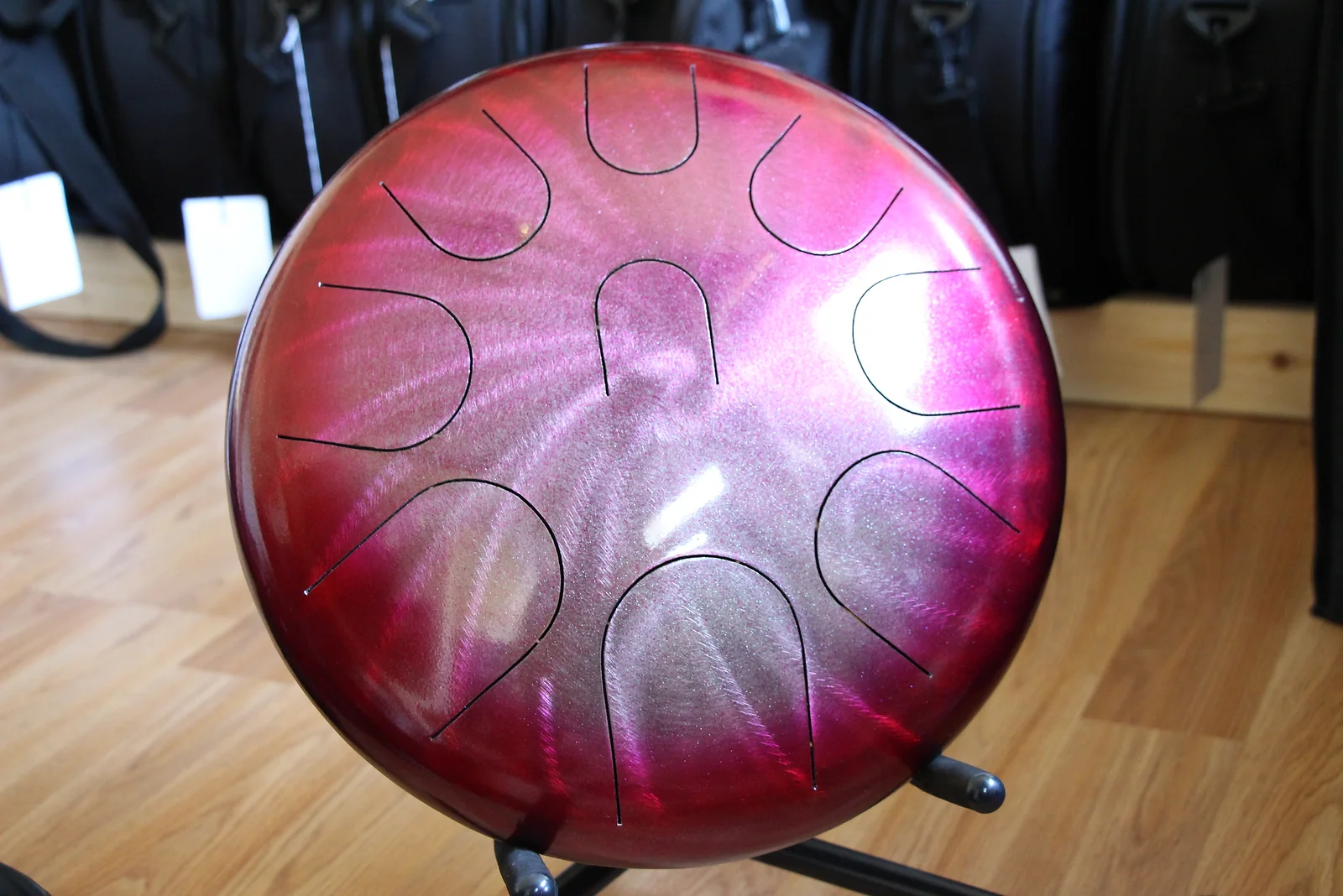 14" 18 Tone Ajna Tongue Drum Red Halo Dorian/Phryg