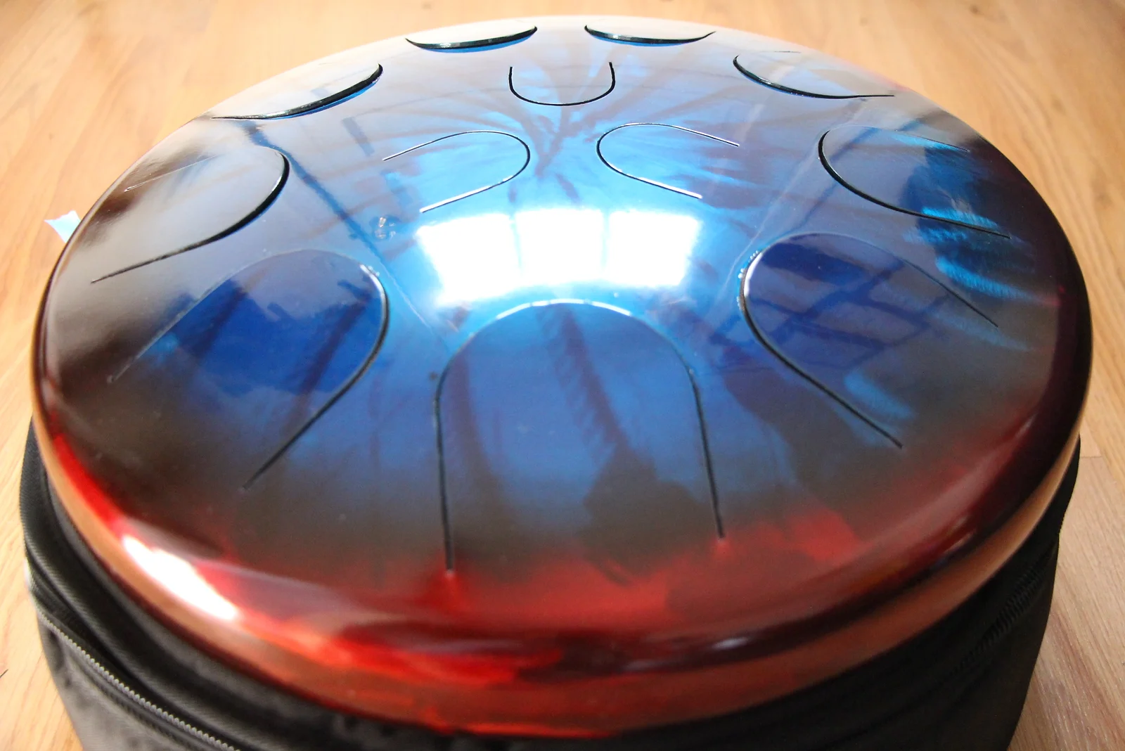 Ajna 16" 12 Tone Steel Tongue Drum Candy Red/Candy Blue C Major