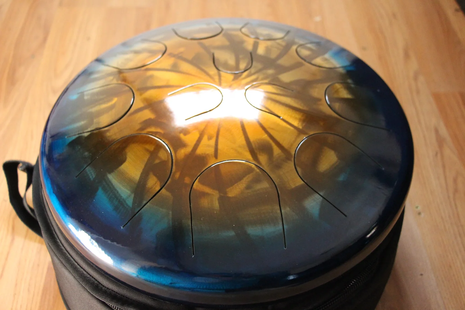 Ajna 16" 12 Tone Steel Tongue Drum Sapphire Gold Burst F Lydian
