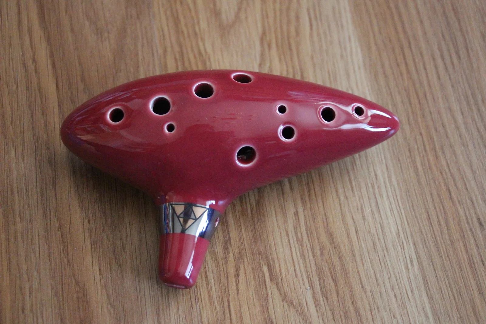 12 Hole Ceramic Ocarina, Red Zelda OoT