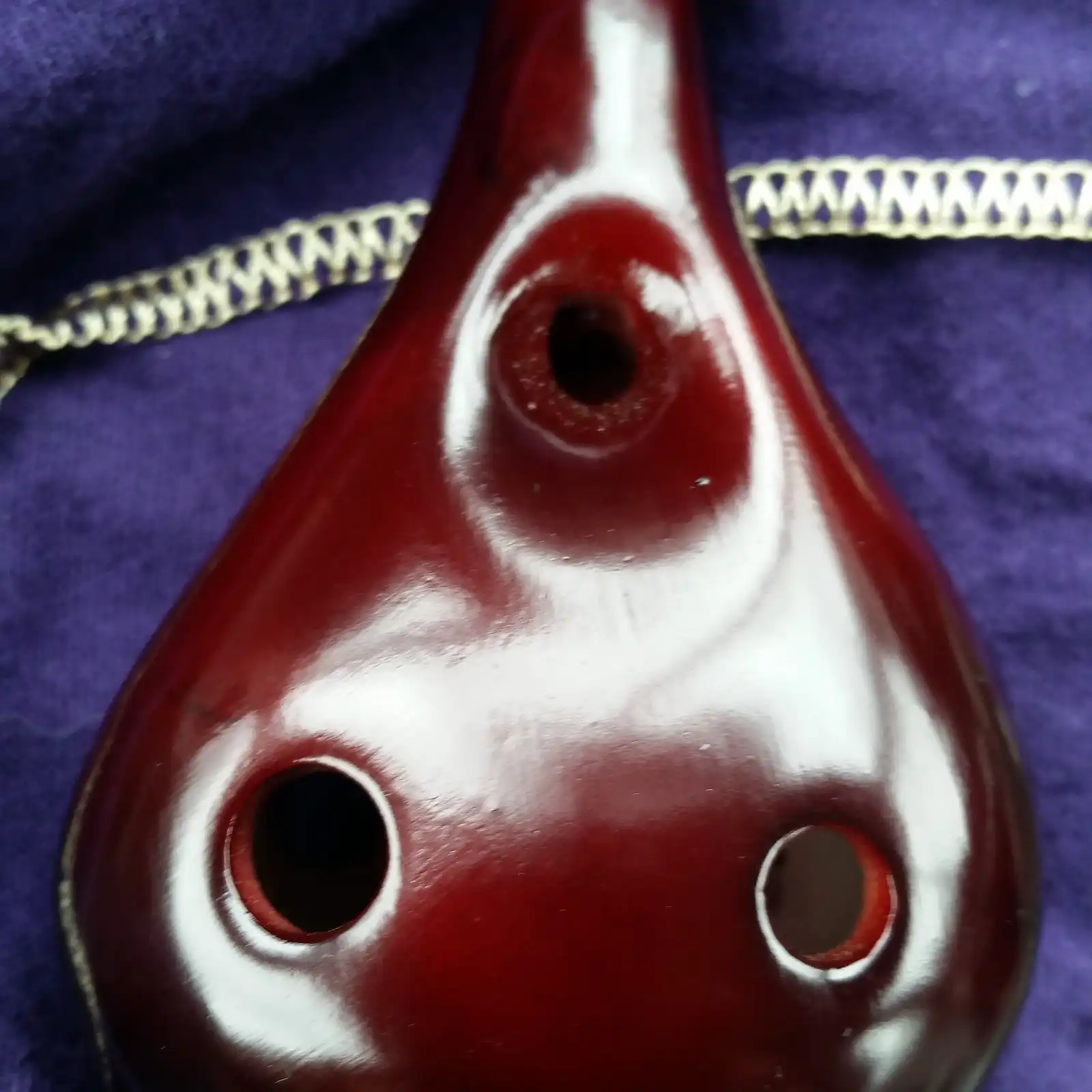 Thumbnail: 6 Hole Transverse Ceramic Ocarina Red Strawfire