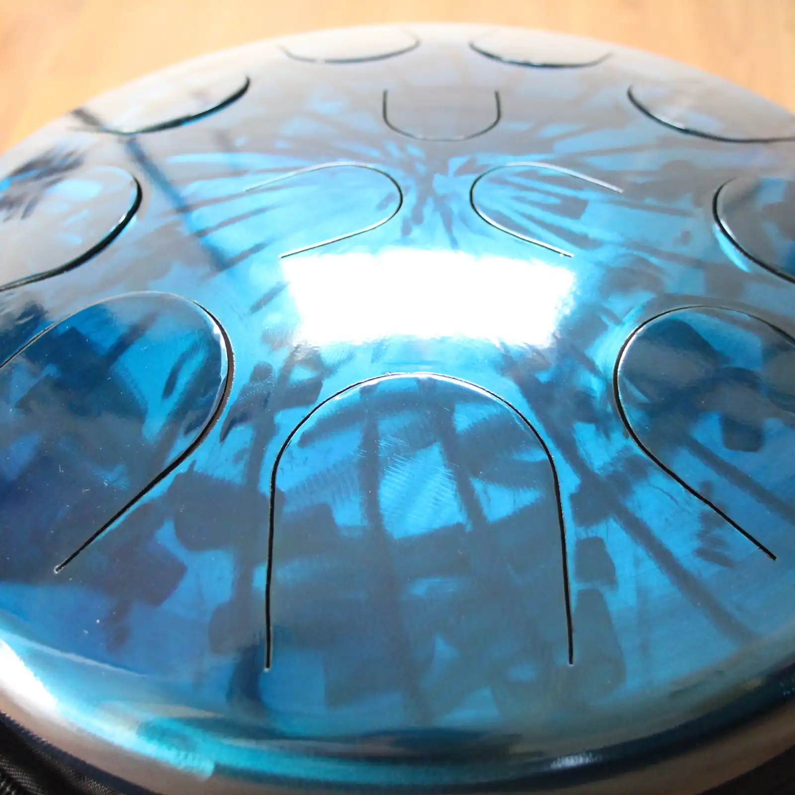 Thumbnail: Ajna 16" 12 Tone Steel Tongue Drum Sapphire Burst F Lydian
