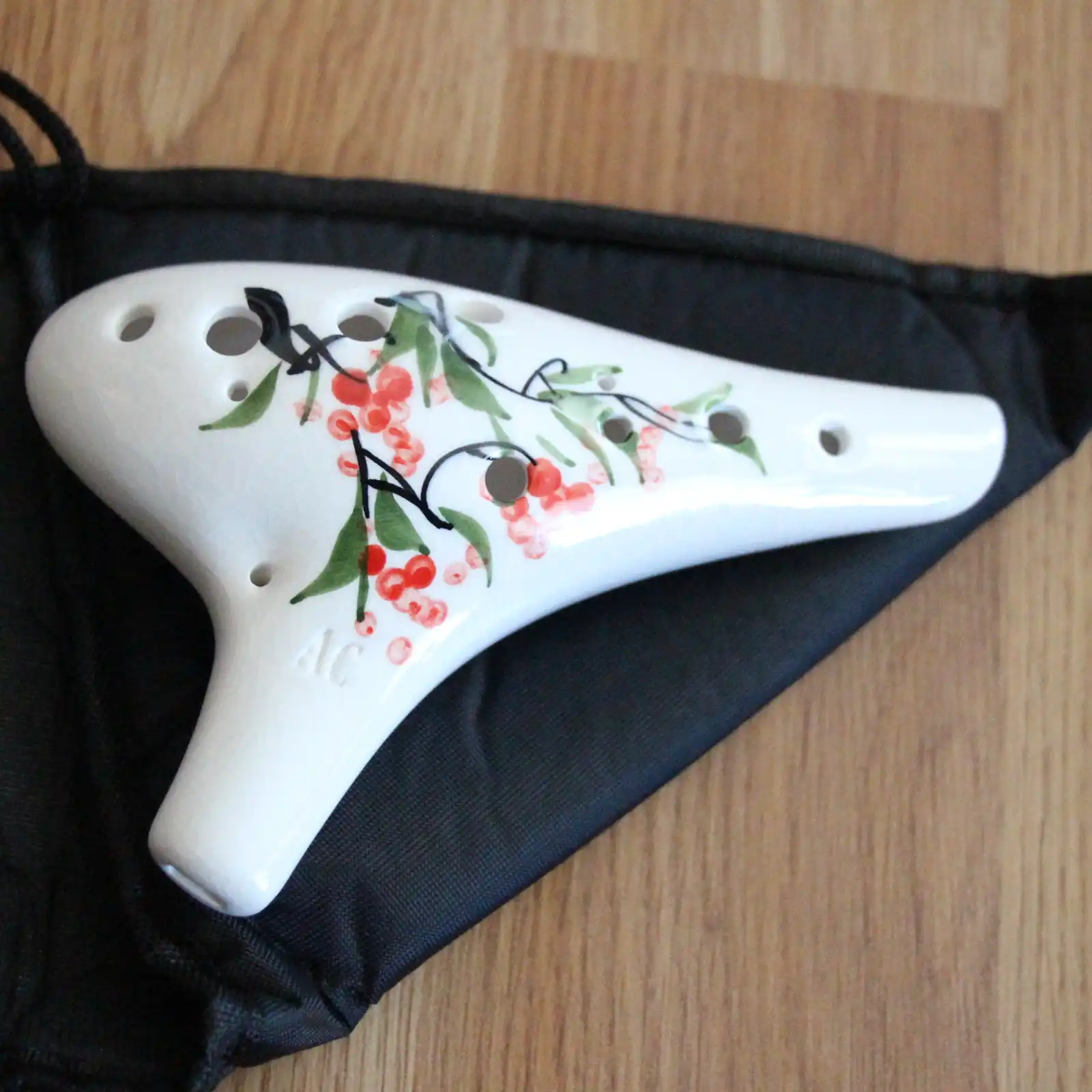 Thumbnail: 12 Hole Ceramic Ocarina, hand painted