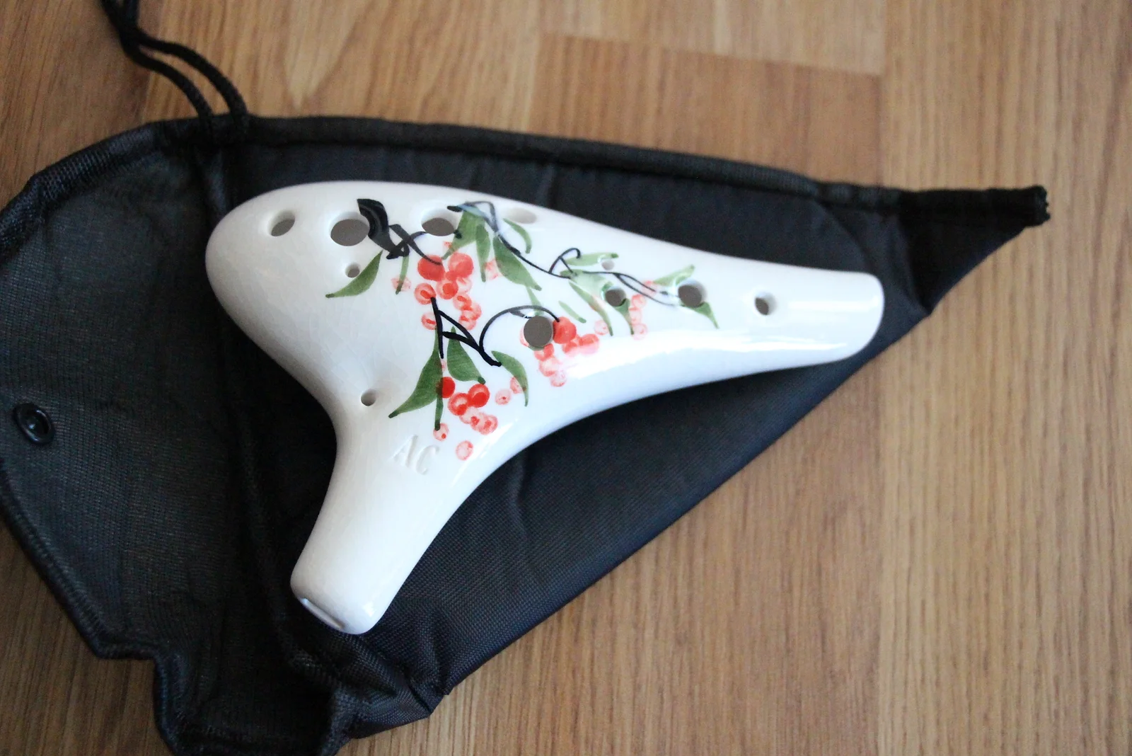 12 Hole Ceramic Ocarina, hand painted