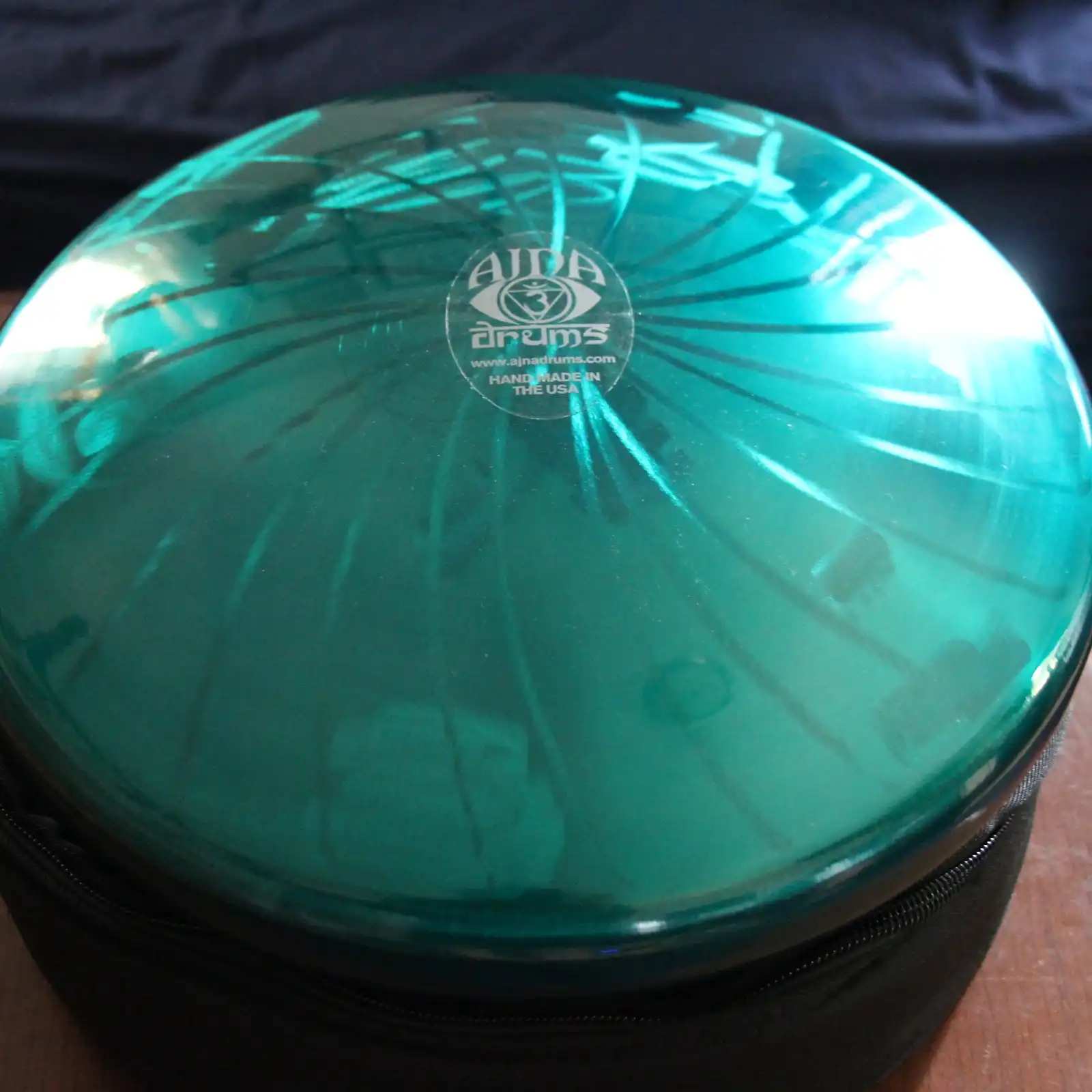 Thumbnail: Ajna 16" 12 Tone Steel Tongue Drum Candy Teal Lemon Lime Burst  F Lydian