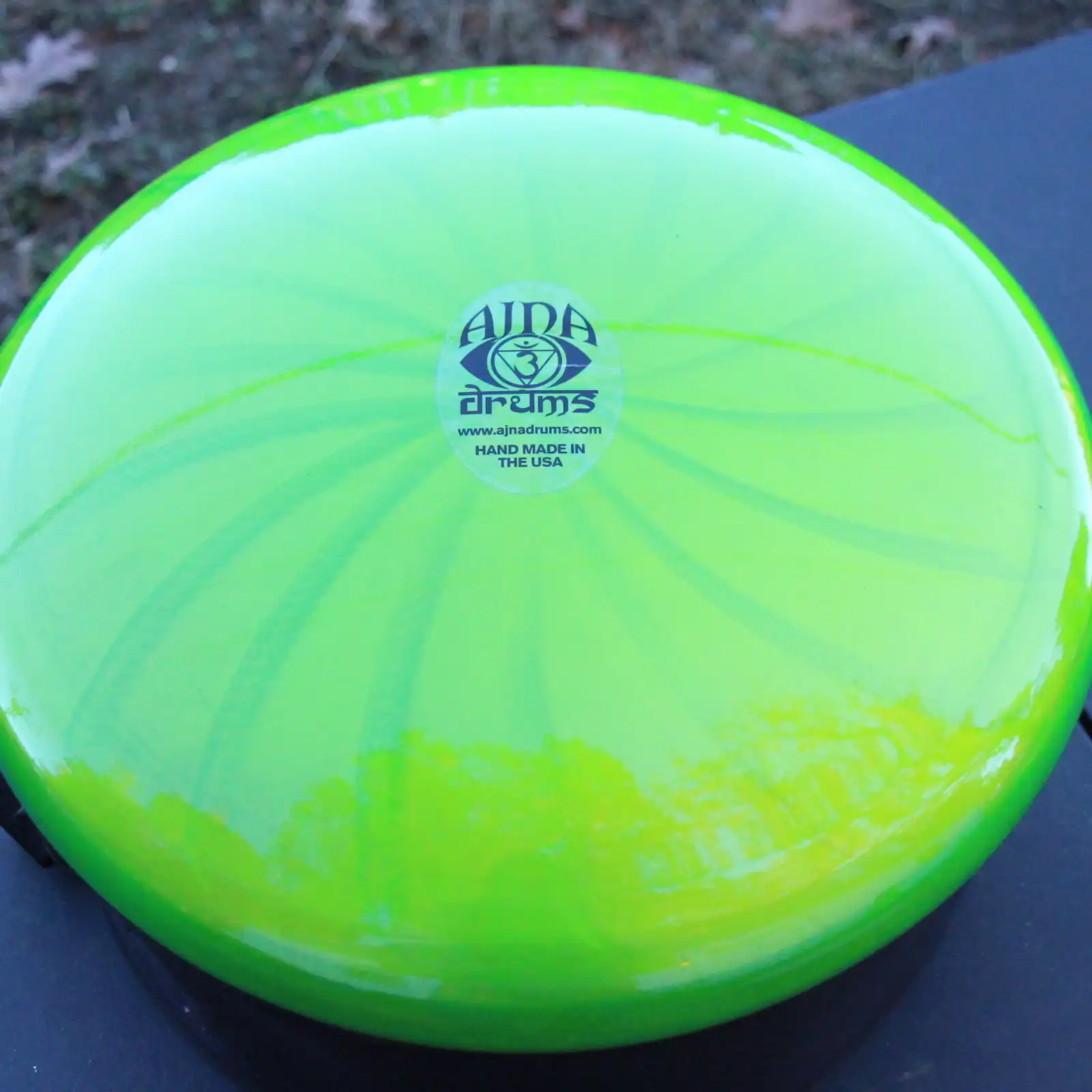 Thumbnail: Ajna 16" 12 Tone Steel Tongue Drum Candy Lime Teal Burst E Hijaz