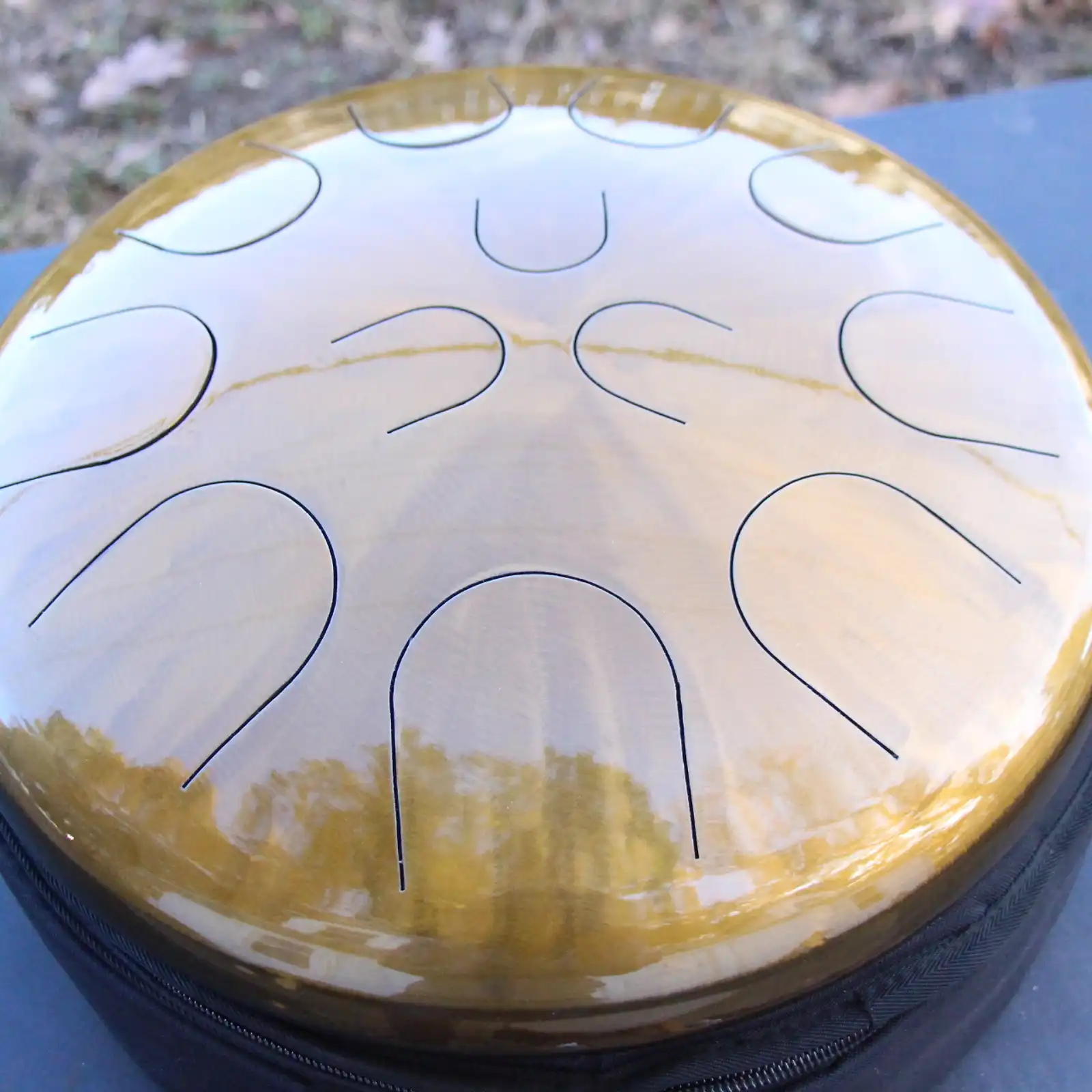 Thumbnail: Ajna 16" 12 Tone Steel Tongue Drum Candy Gold F Lydian