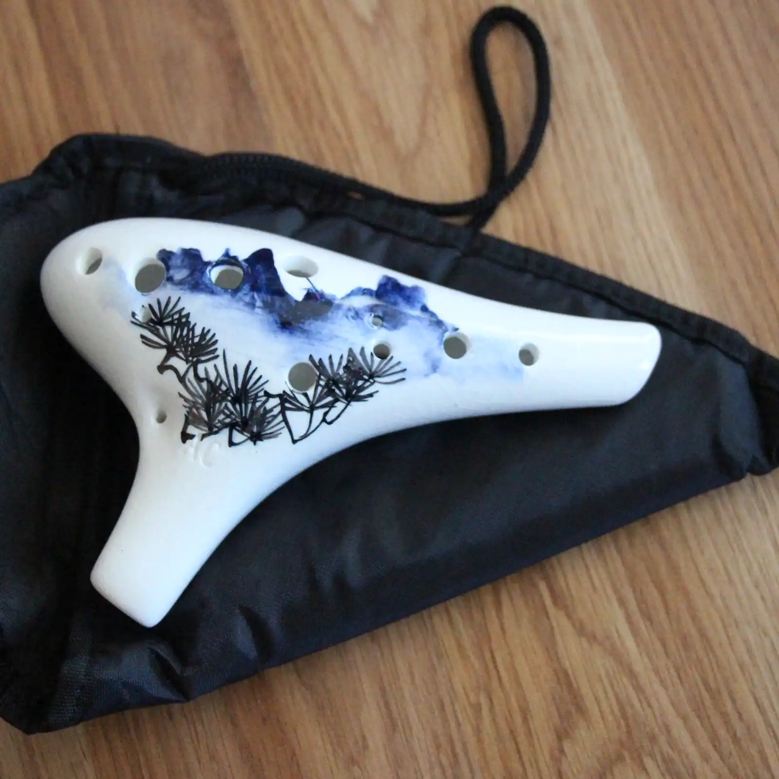 Thumbnail: 12 Hole Ceramic Ocarina, hand painted