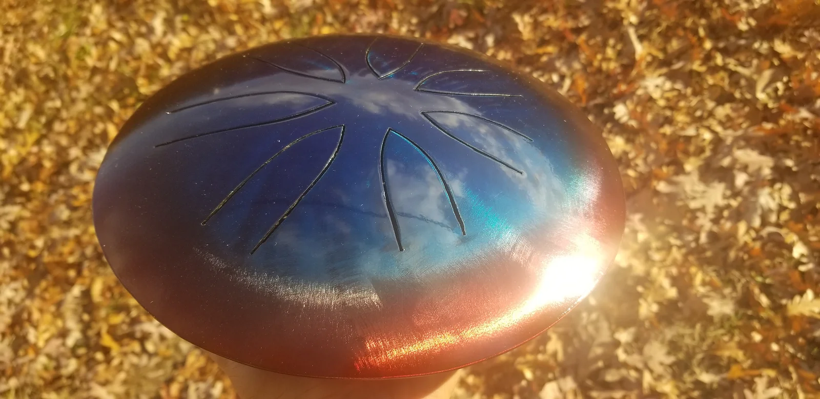 10" 7 Tone Ajna Tongue Drum Red/Blue Burst - Pentatonic