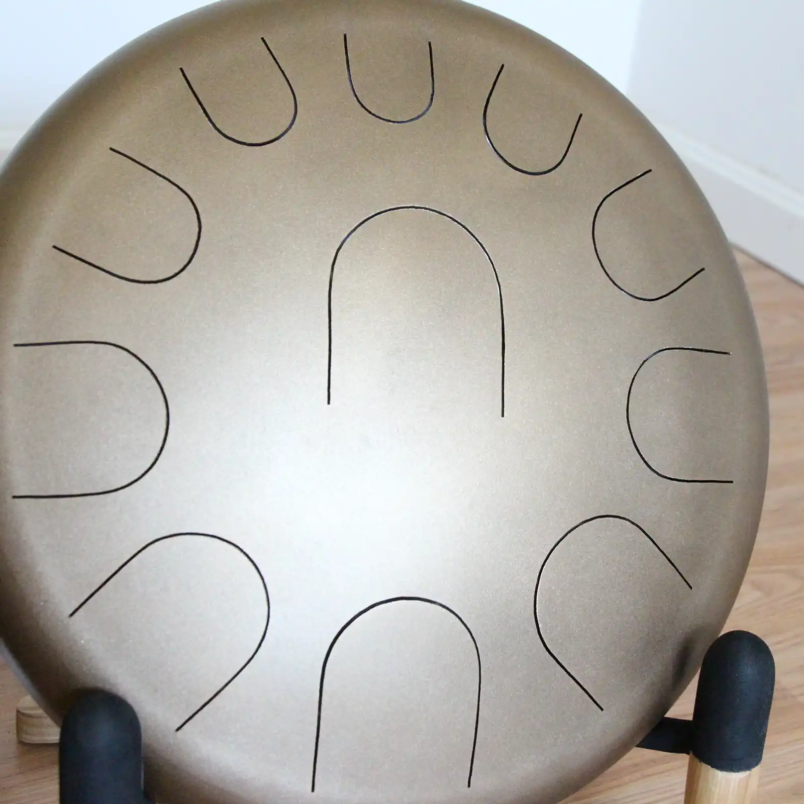 Thumbnail: 16" 11 Tone Ajna Drum Gold Stainless Steel E Phryg