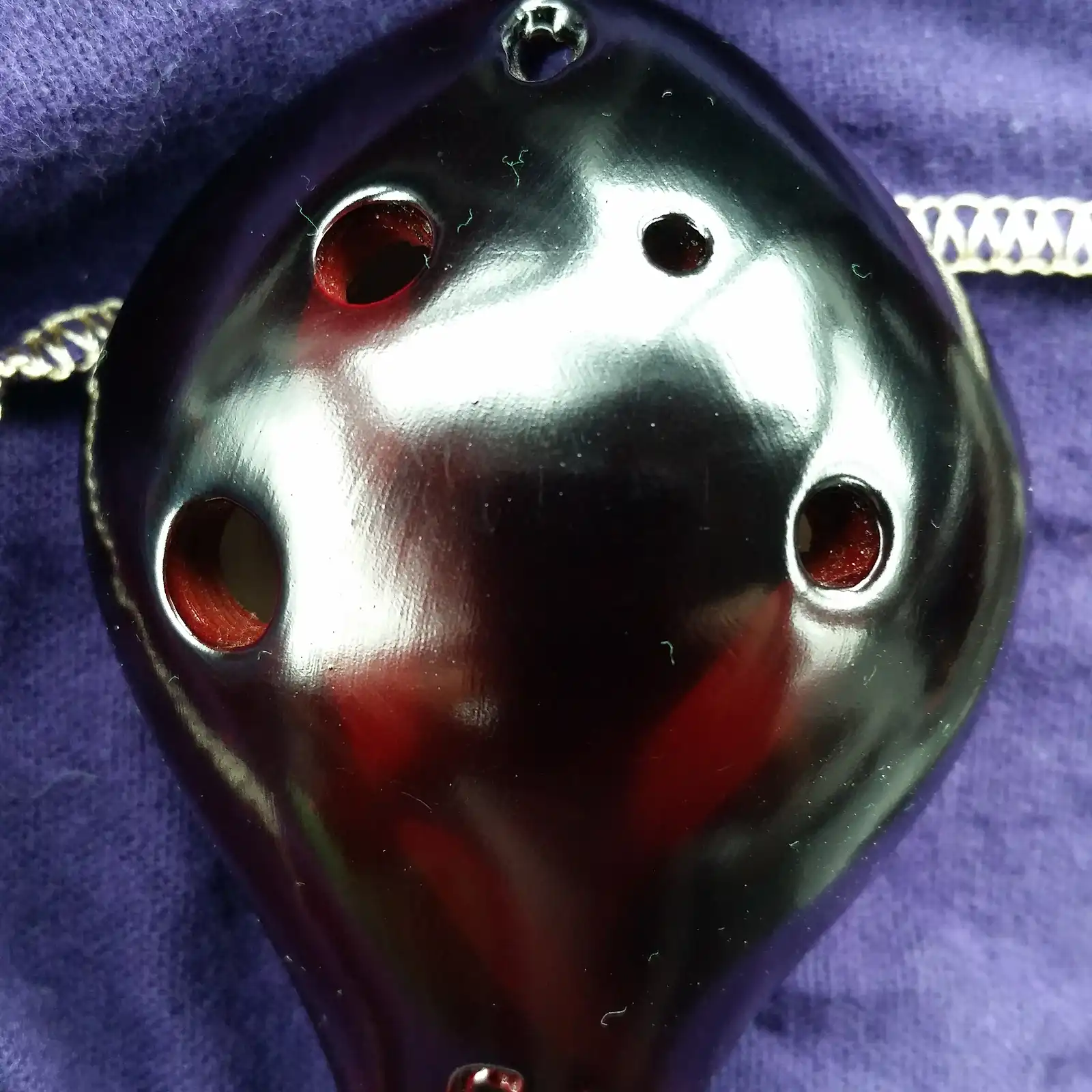 Thumbnail: 6 Hole Transverse Ceramic Ocarina Red Strawfire