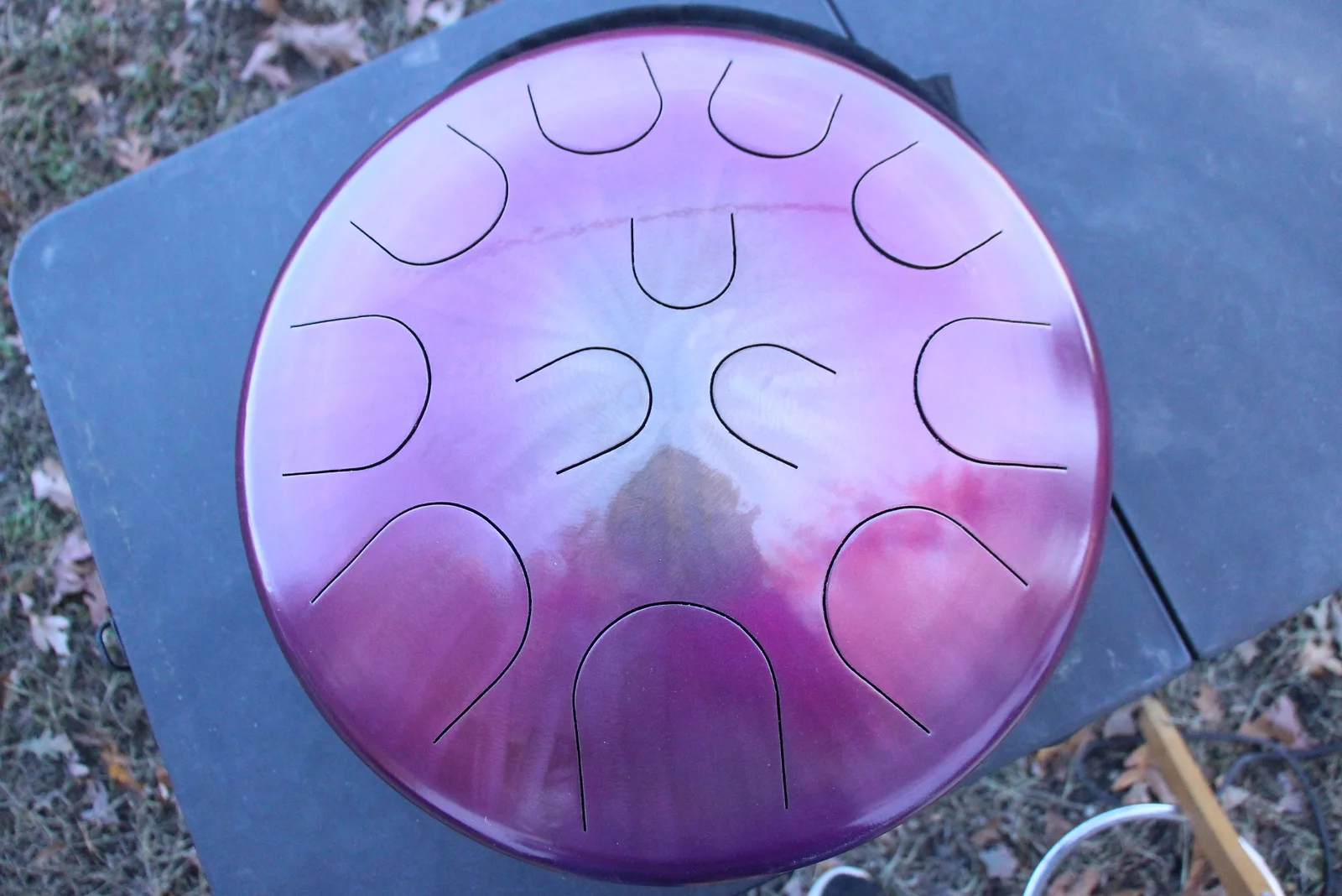 Ajna 16" 12 Tone Steel Tongue Drum Candy Purple Candy Pink Burst E Hijaz
