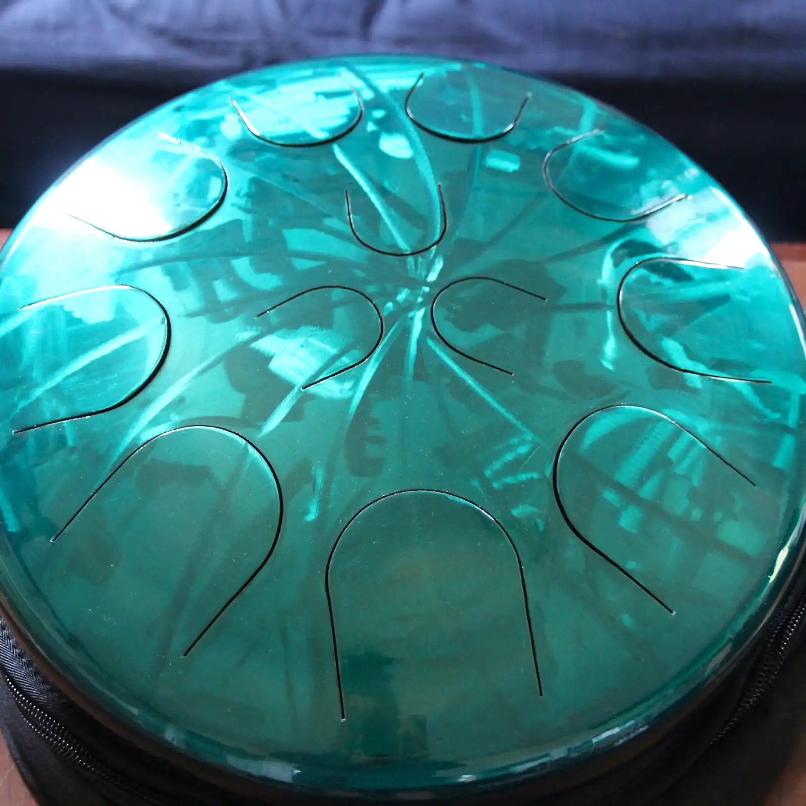 Thumbnail: Ajna 16" 12 Tone Steel Tongue Drum Candy Teal F Lydian